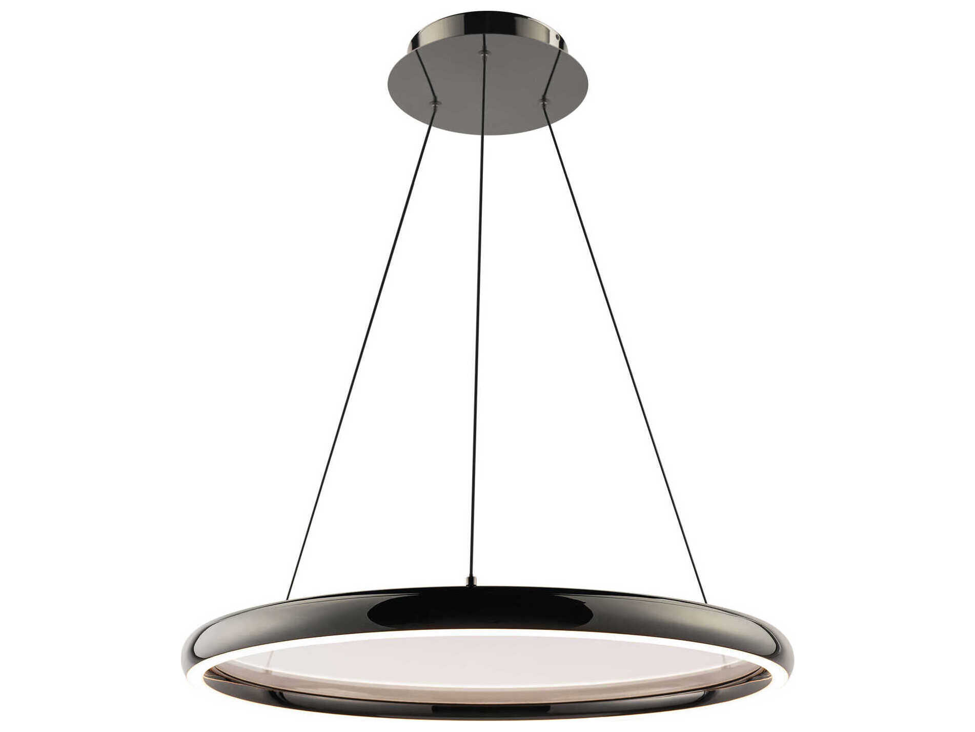 dweLED by WAC Lighting Huxley 1-Light Black Chrome Round Pendant