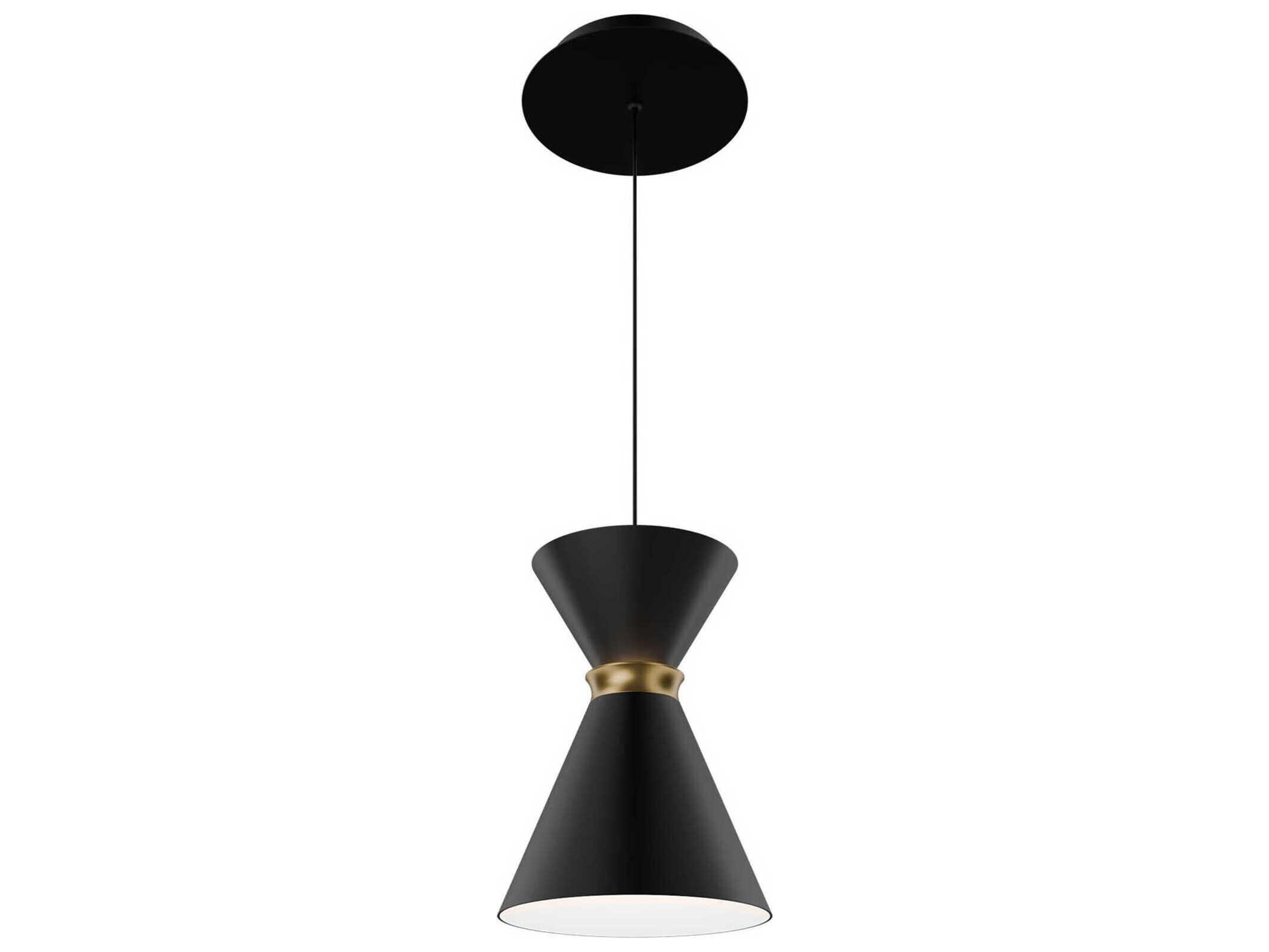 dweLED by WAC Lighting Pin Up 1-Light Black Aged Brass Mini Pendant