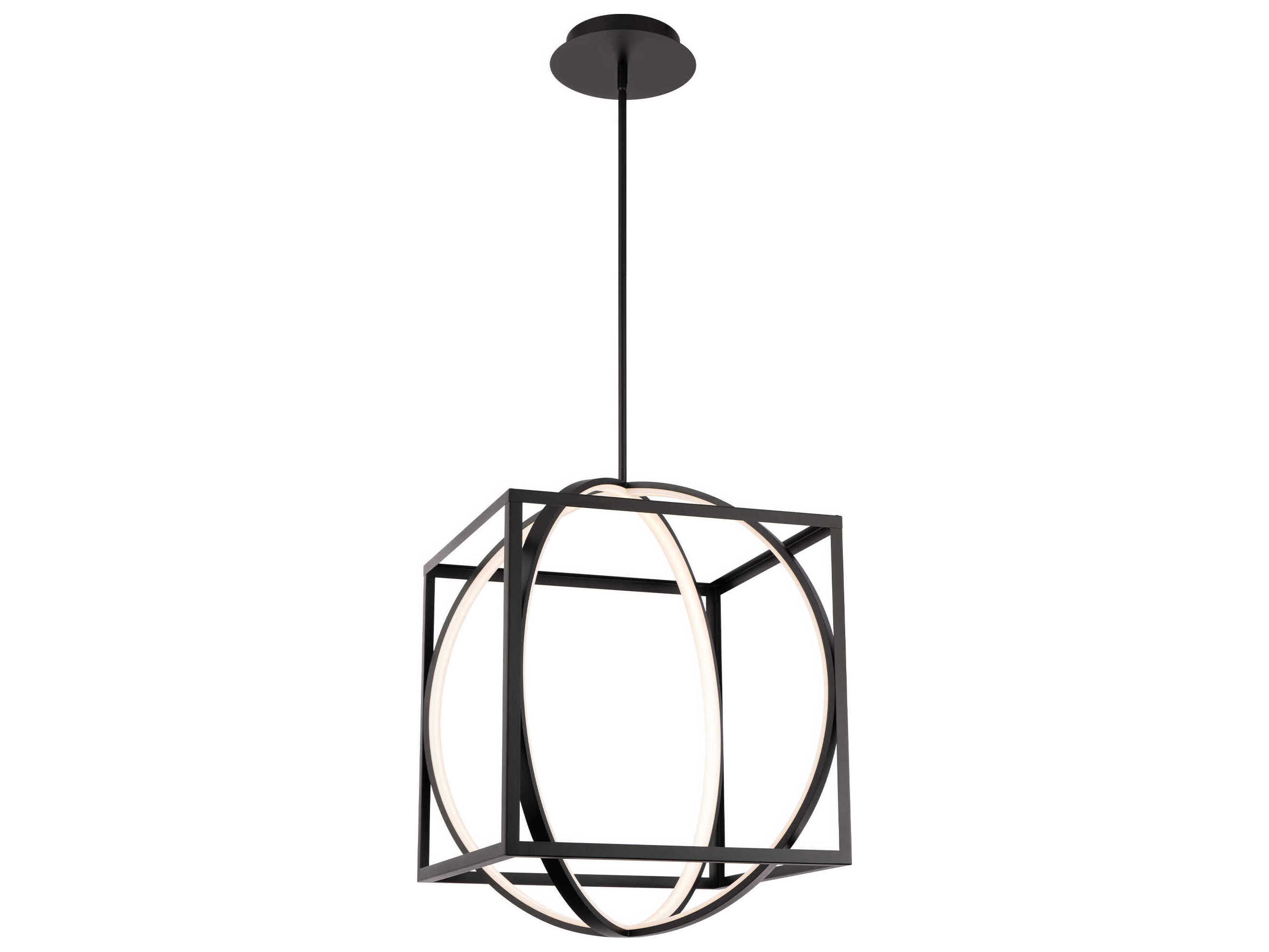 dweLED by WAC Lighting Geometrix 2-Light Black LED Geometric Pendant