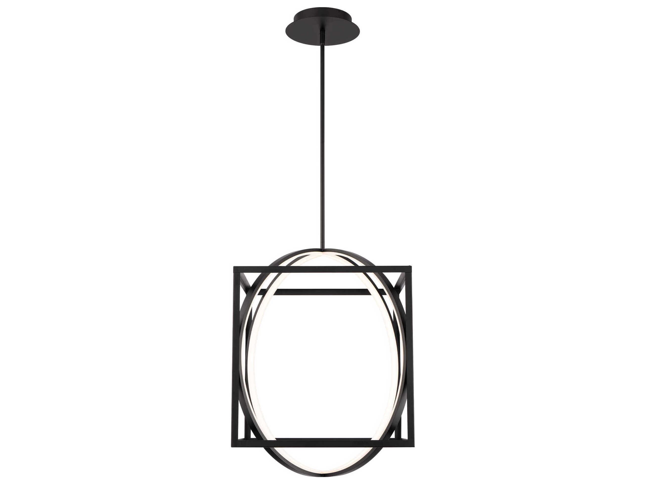 dweLED by WAC Lighting Geometrix 2-Light Black LED Geometric Pendant