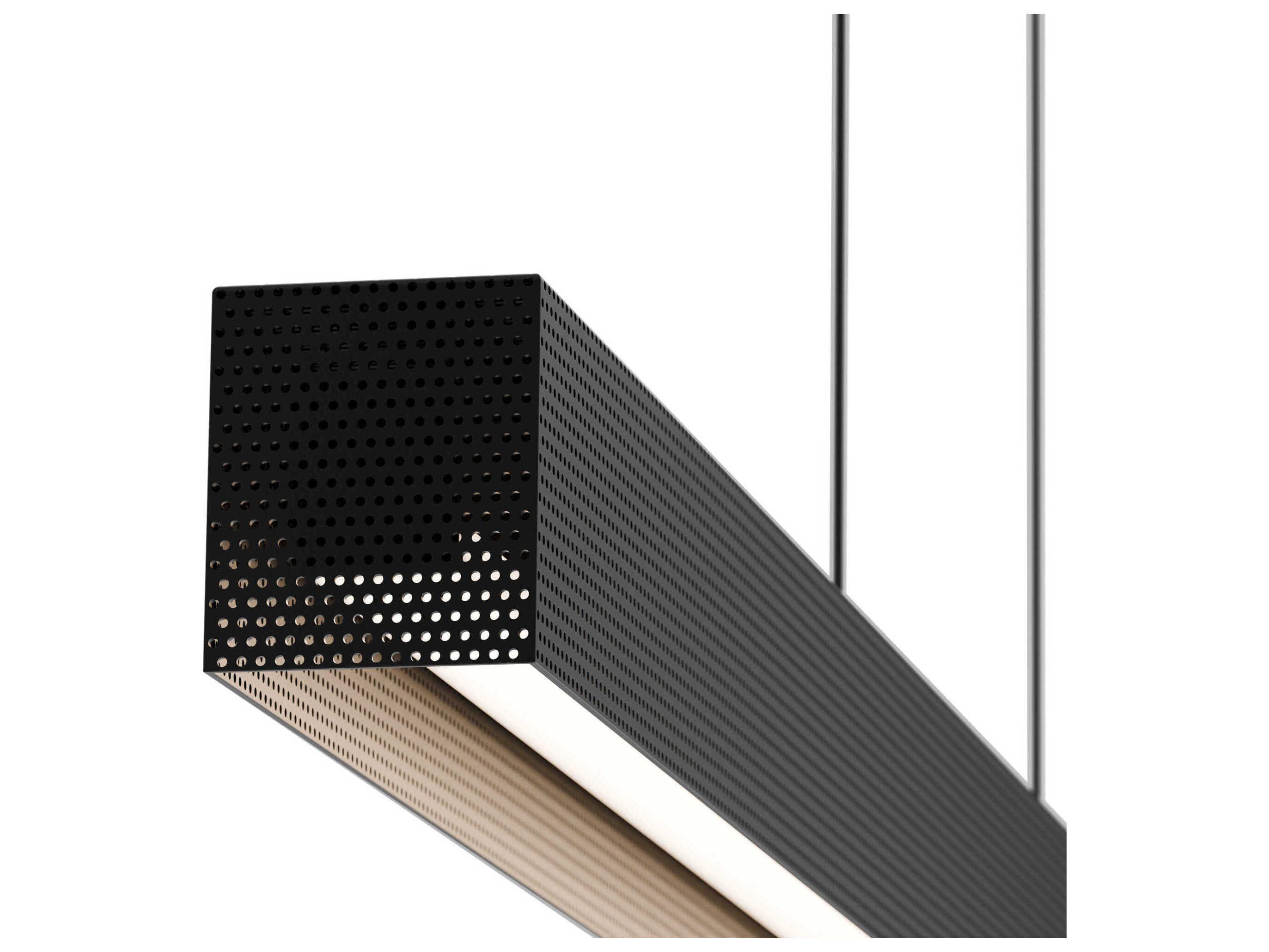 dweLED by WAC Lighting Grille 1-Light Black Linear Island Pendant