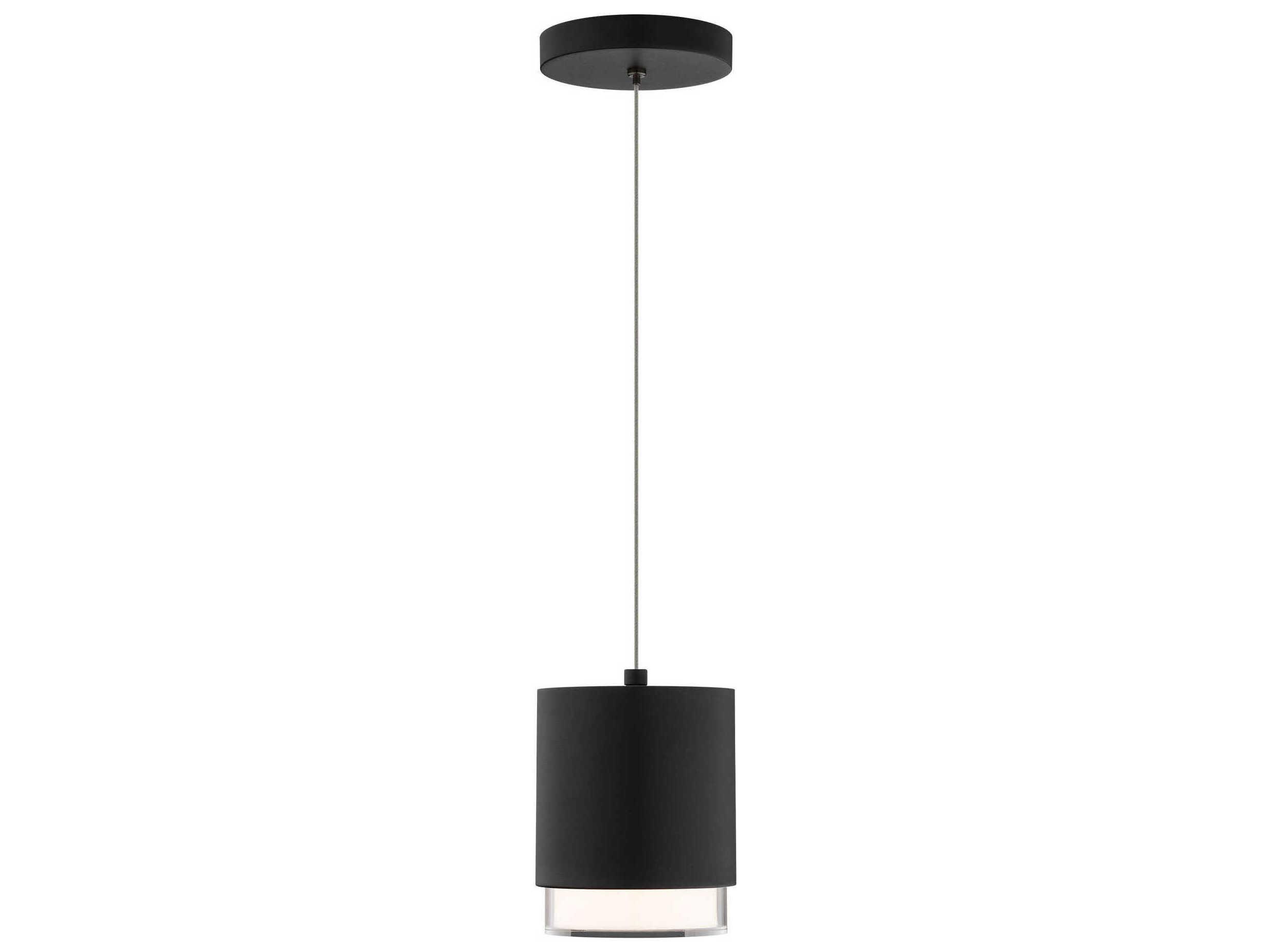 dweLED by WAC Lighting Cloak 1-Light Black Cylinder Mini Pendant