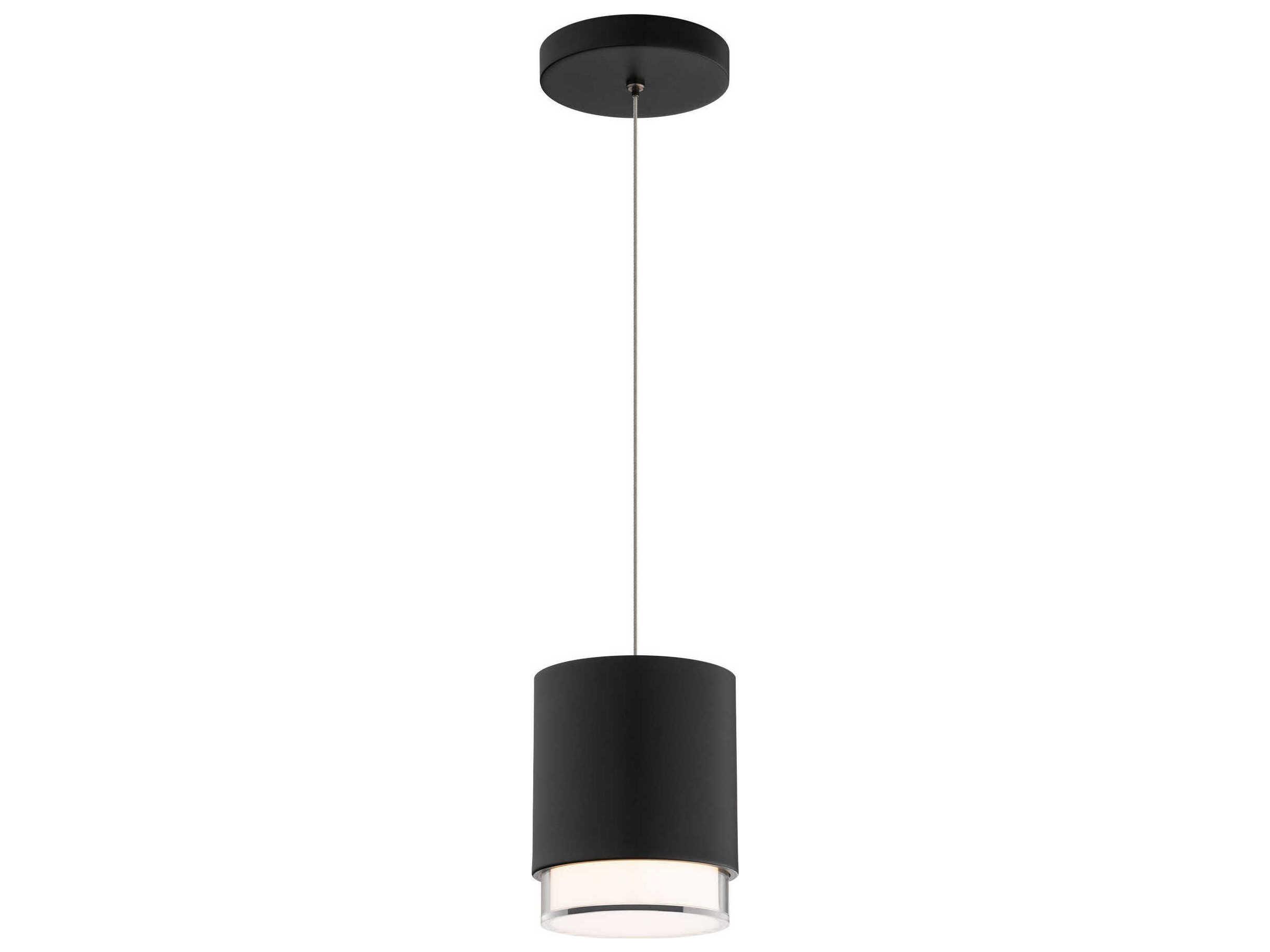 dweLED by WAC Lighting Cloak 1-Light Black Cylinder Mini Pendant