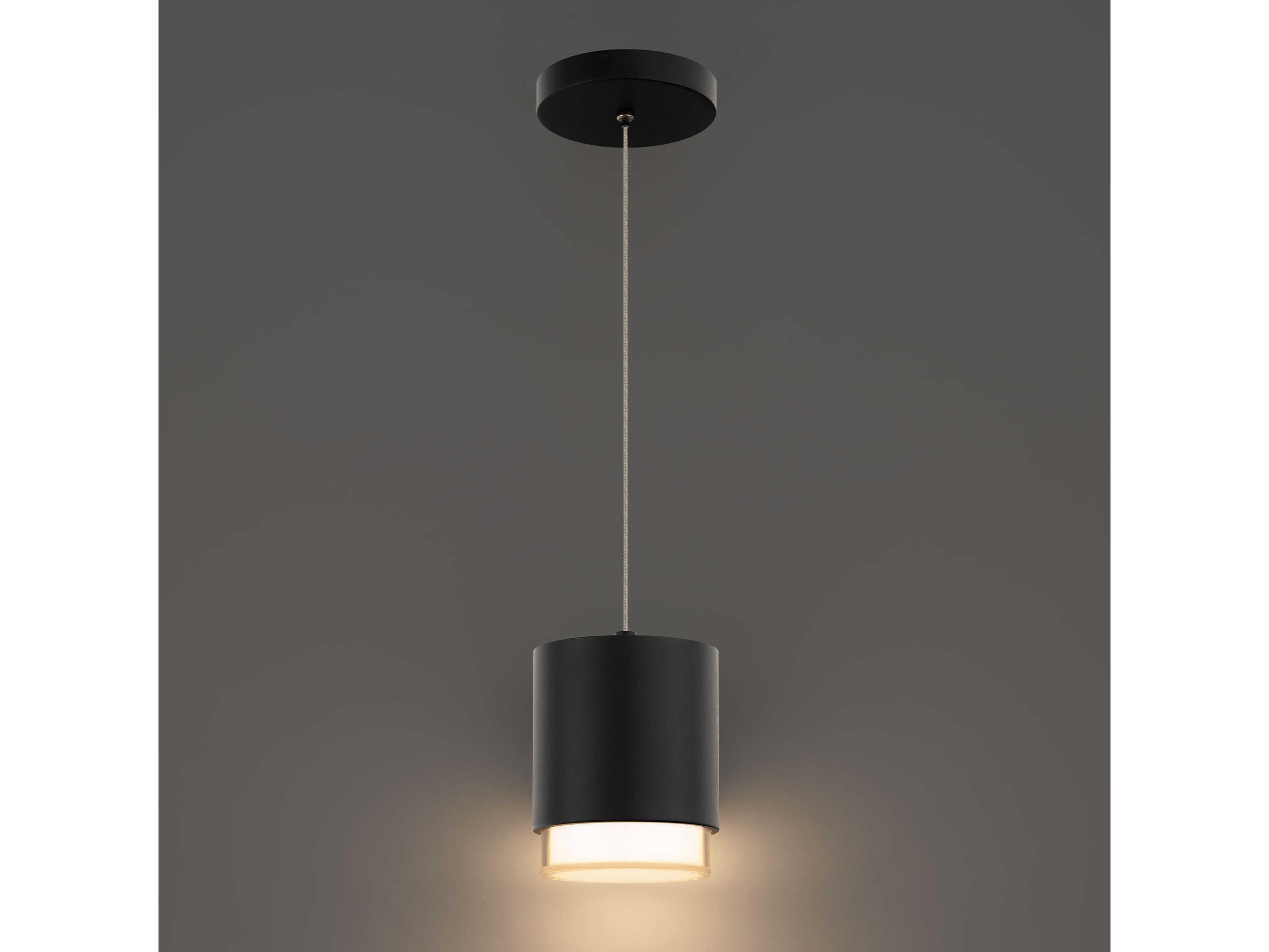 dweLED by WAC Lighting Cloak 1-Light Black Cylinder Mini Pendant