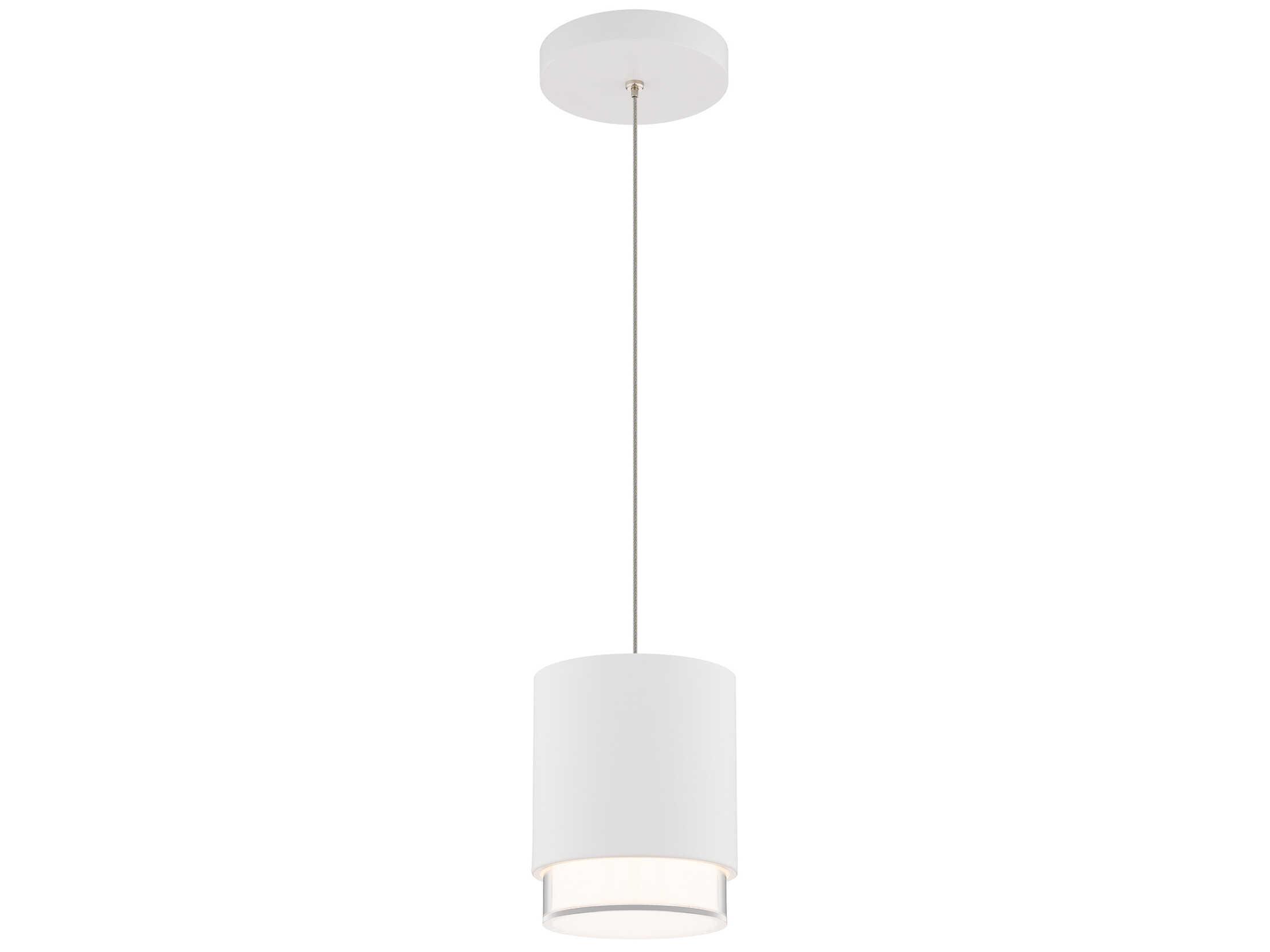 dweLED by WAC Lighting Cloak 1-Light White Cylinder Mini Pendant