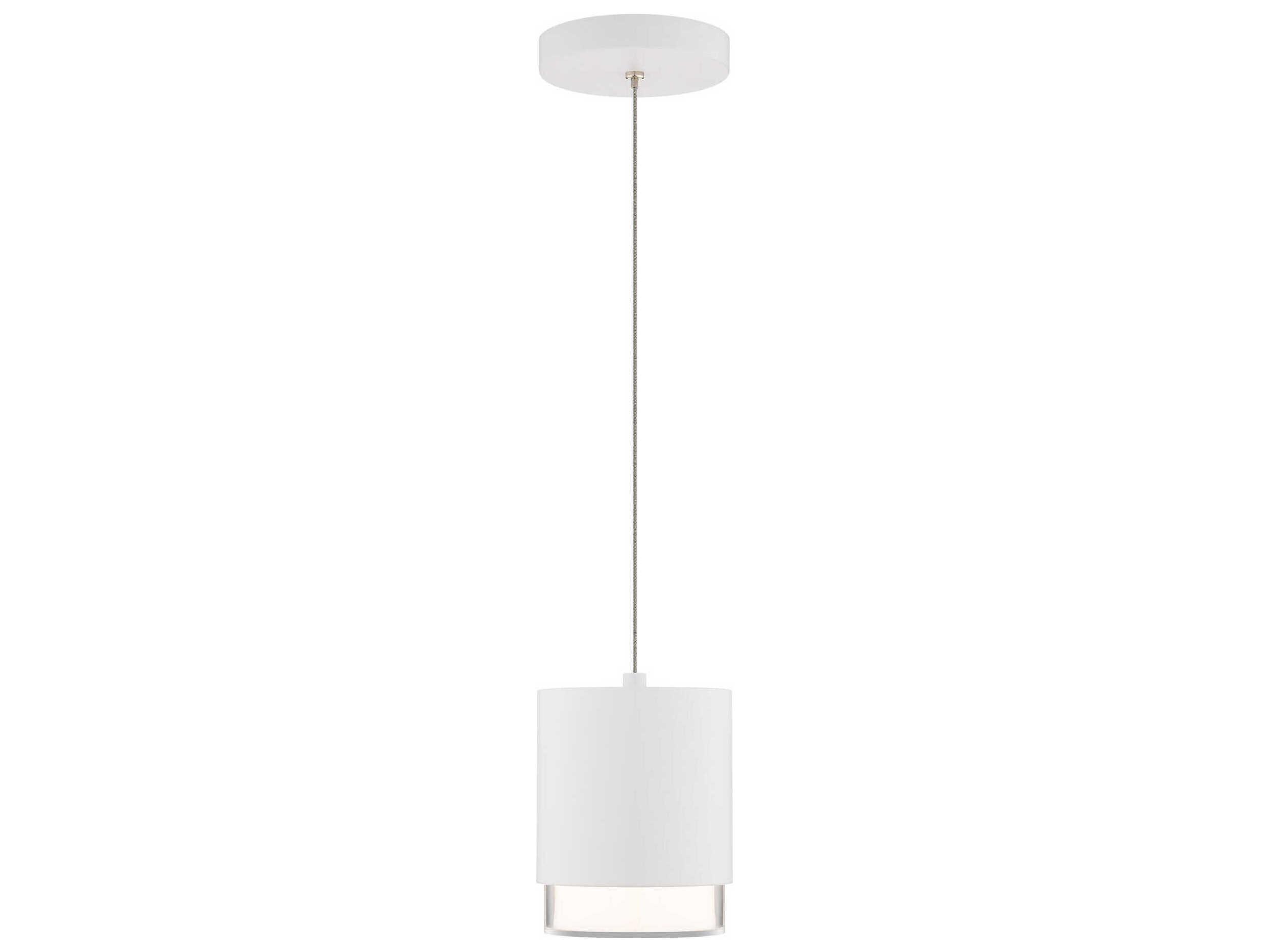 dweLED by WAC Lighting Cloak 1-Light White Cylinder Mini Pendant