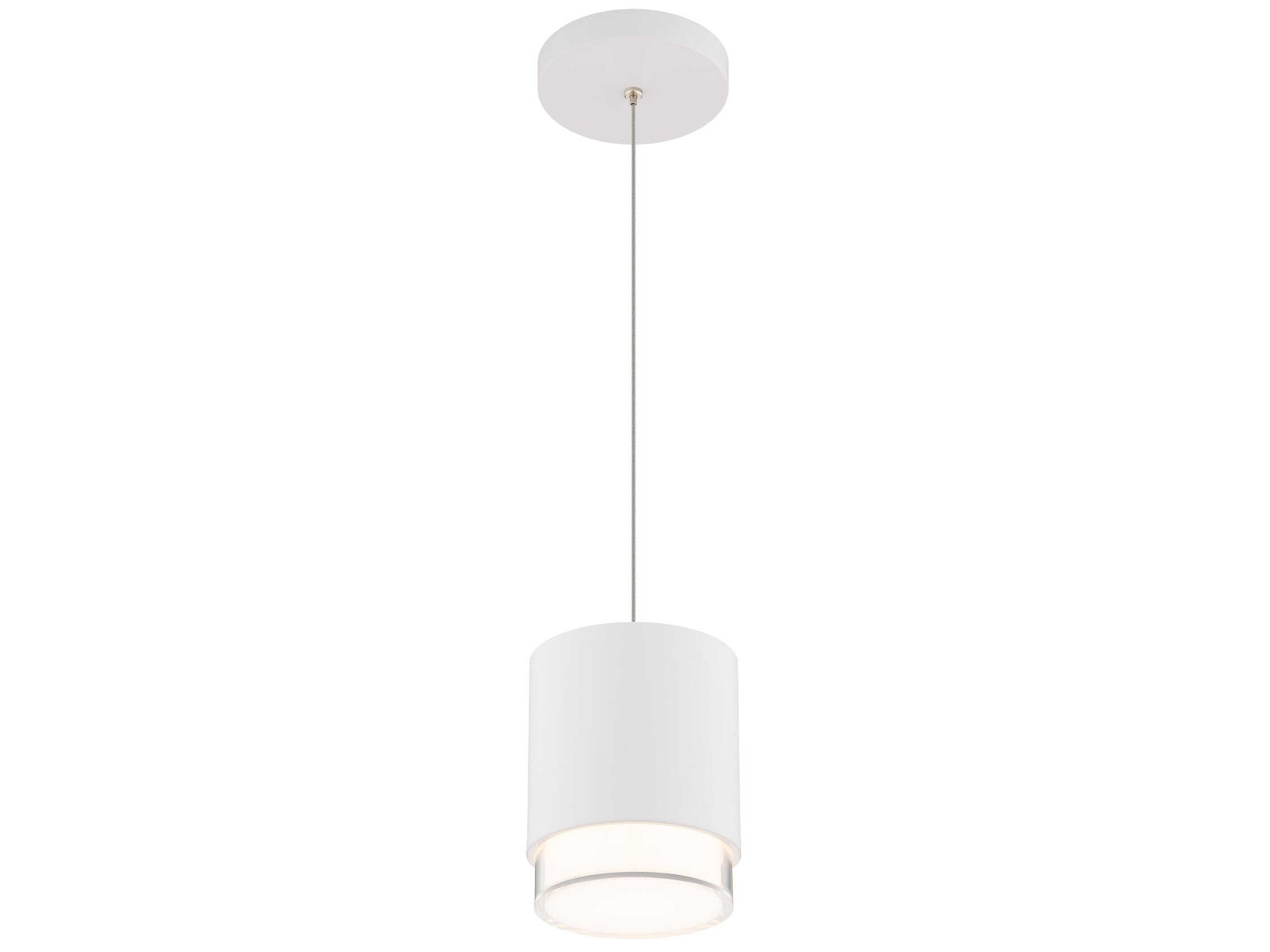 dweLED by WAC Lighting Cloak 1-Light White Cylinder Mini Pendant