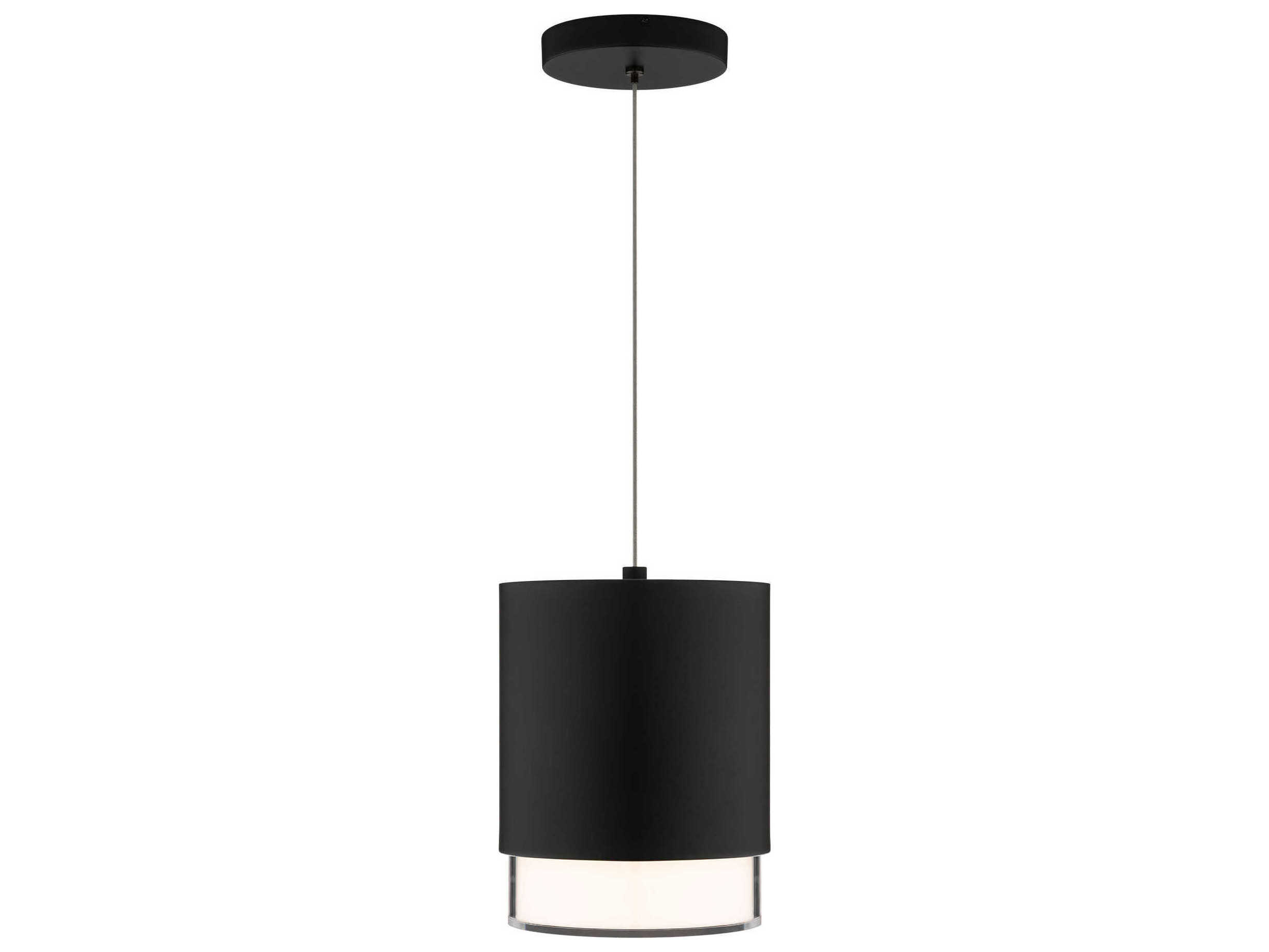 dweLED by WAC Lighting Cloak 1-Light Black Cylinder Mini Pendant