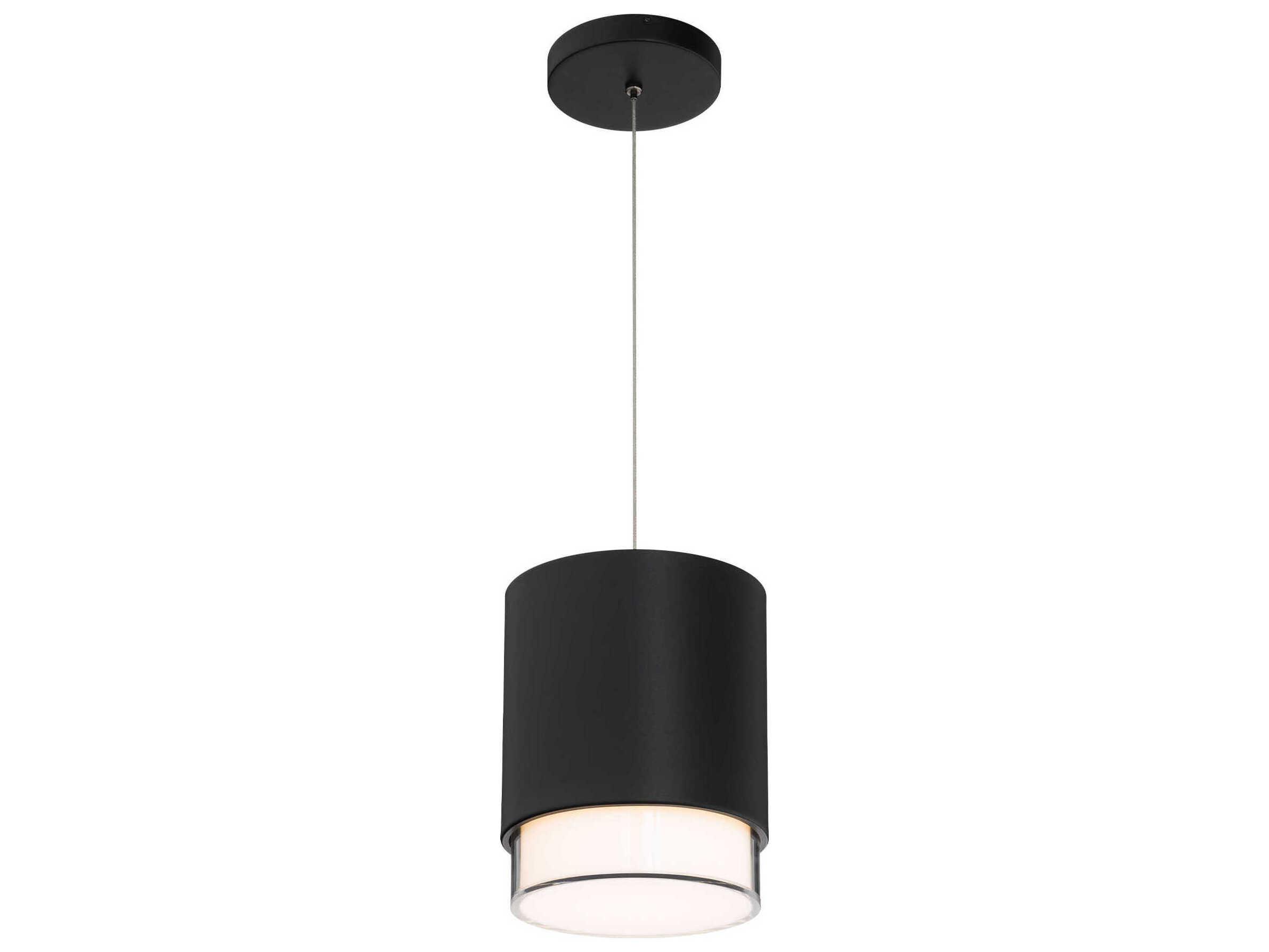 dweLED by WAC Lighting Cloak 1-Light Black Cylinder Mini Pendant