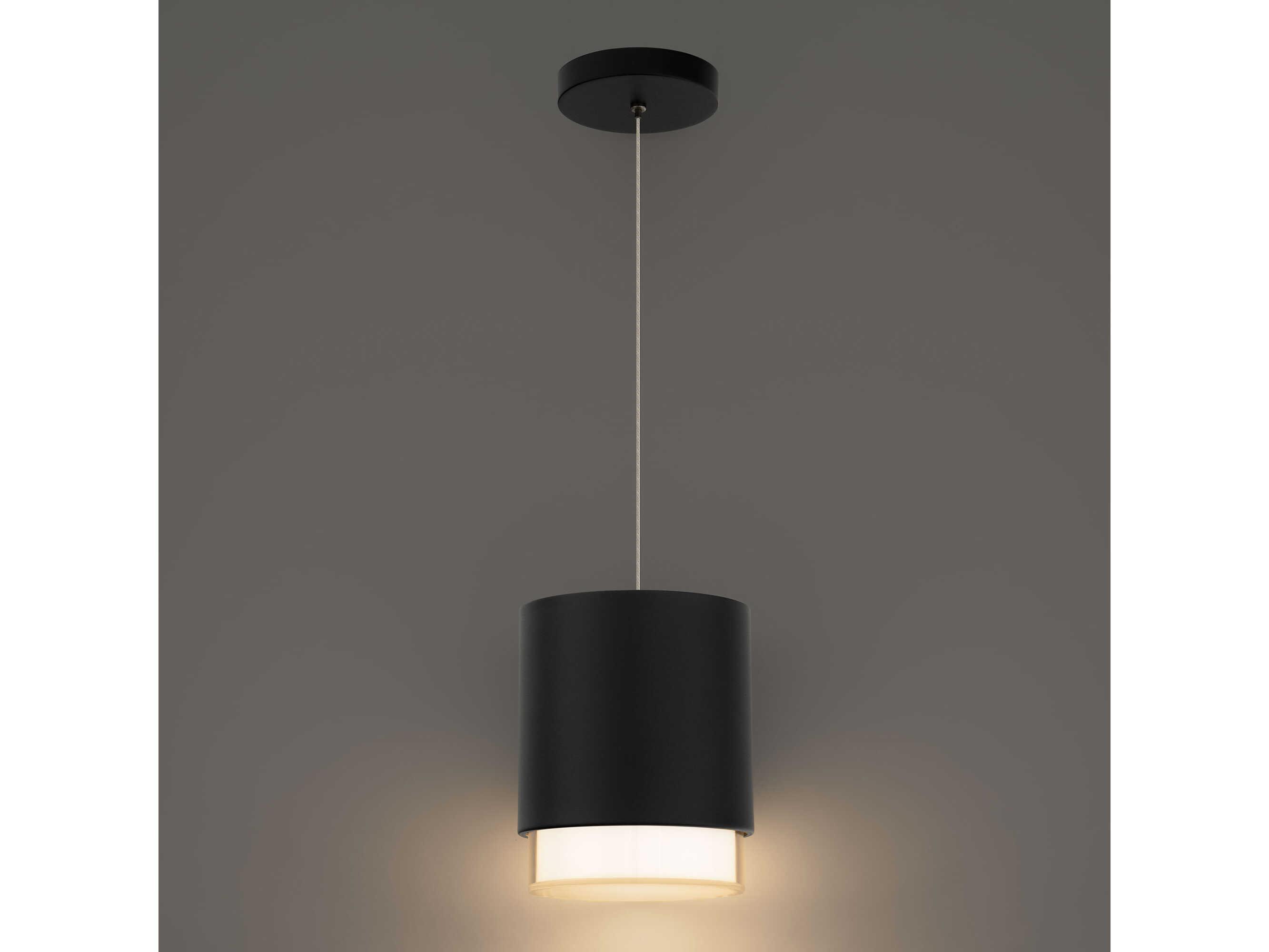 dweLED by WAC Lighting Cloak 1-Light Black Cylinder Mini Pendant