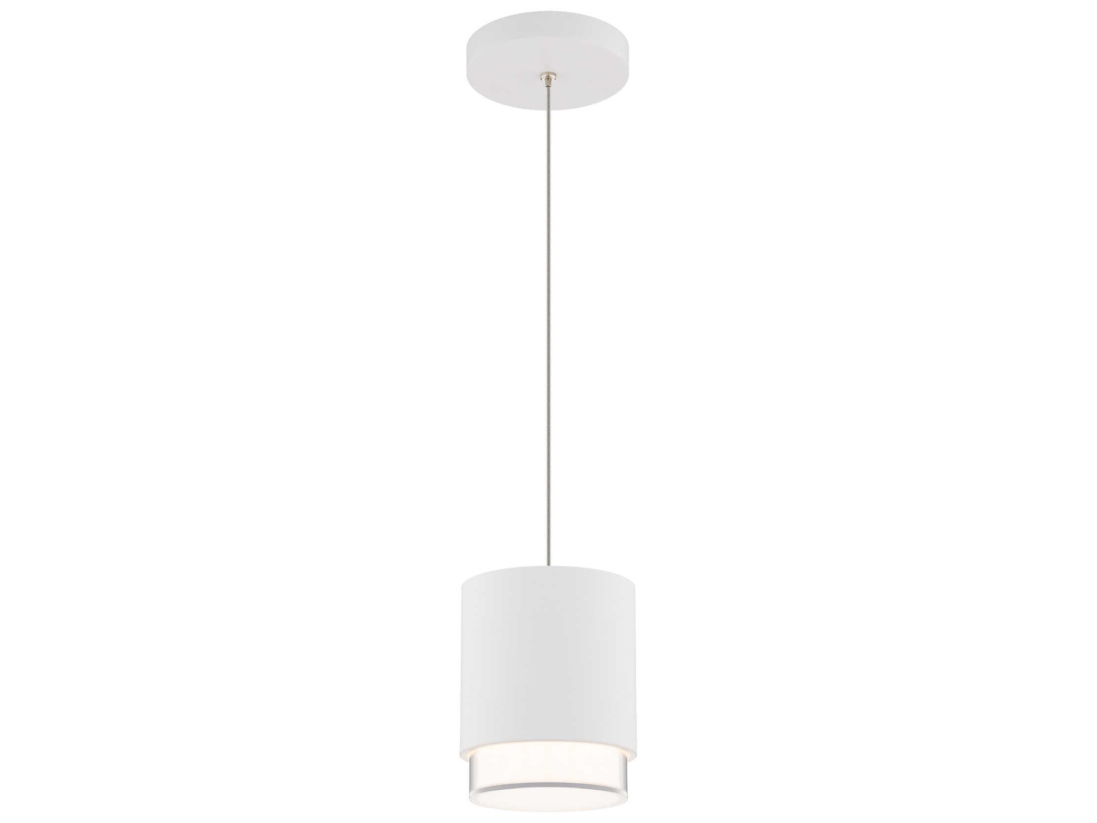 dweLED by WAC Lighting Cloak 1-Light White Cylinder Mini Pendant