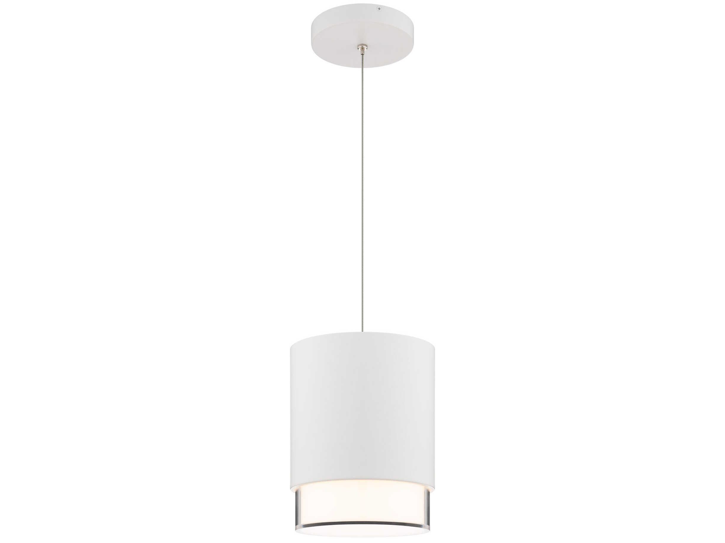 dweLED by WAC Lighting Cloak 1-Light White Cylinder Mini Pendant