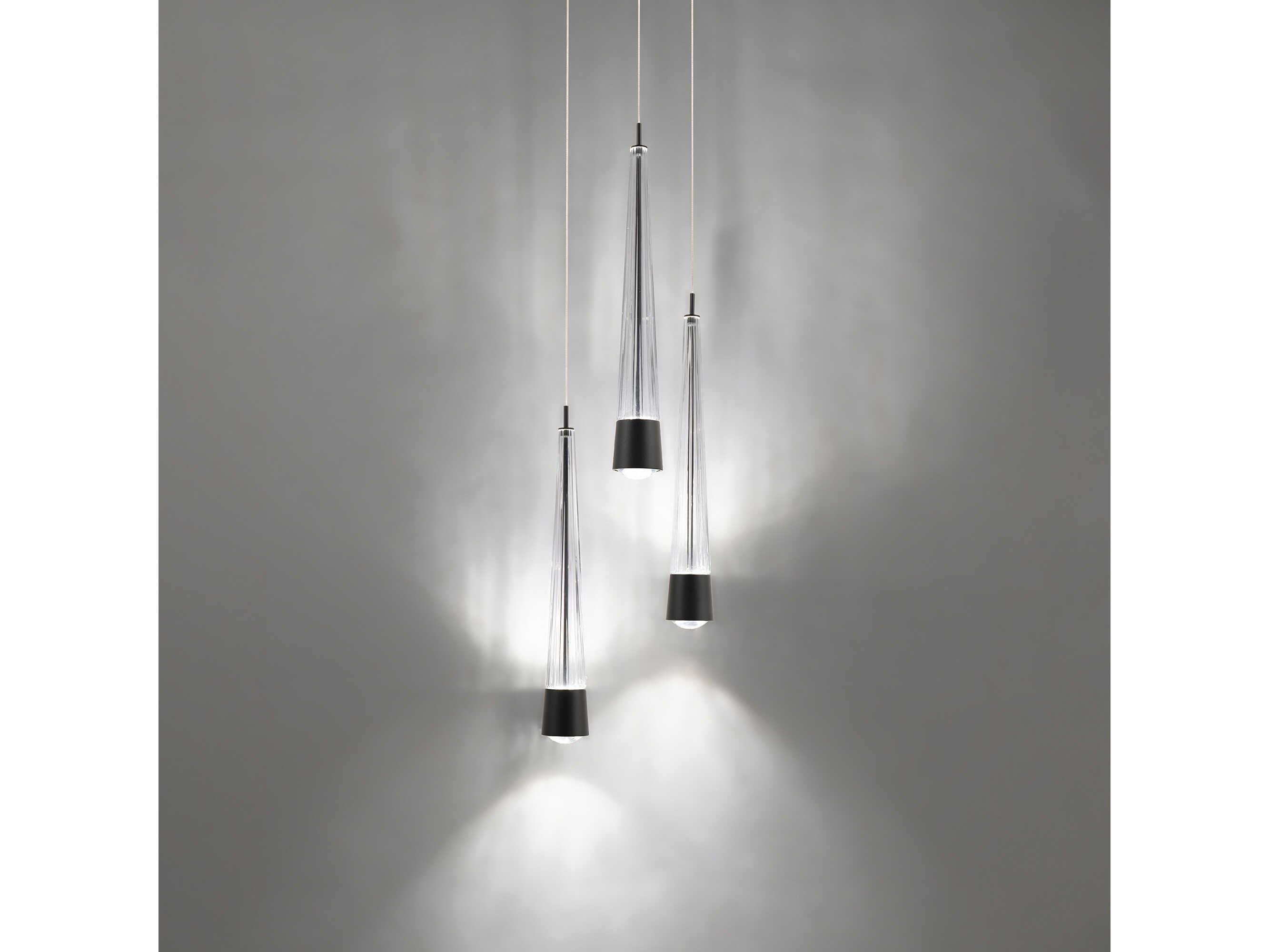 dweLED by WAC Lighting Quill 3-Light Black Linear Mini Pendant