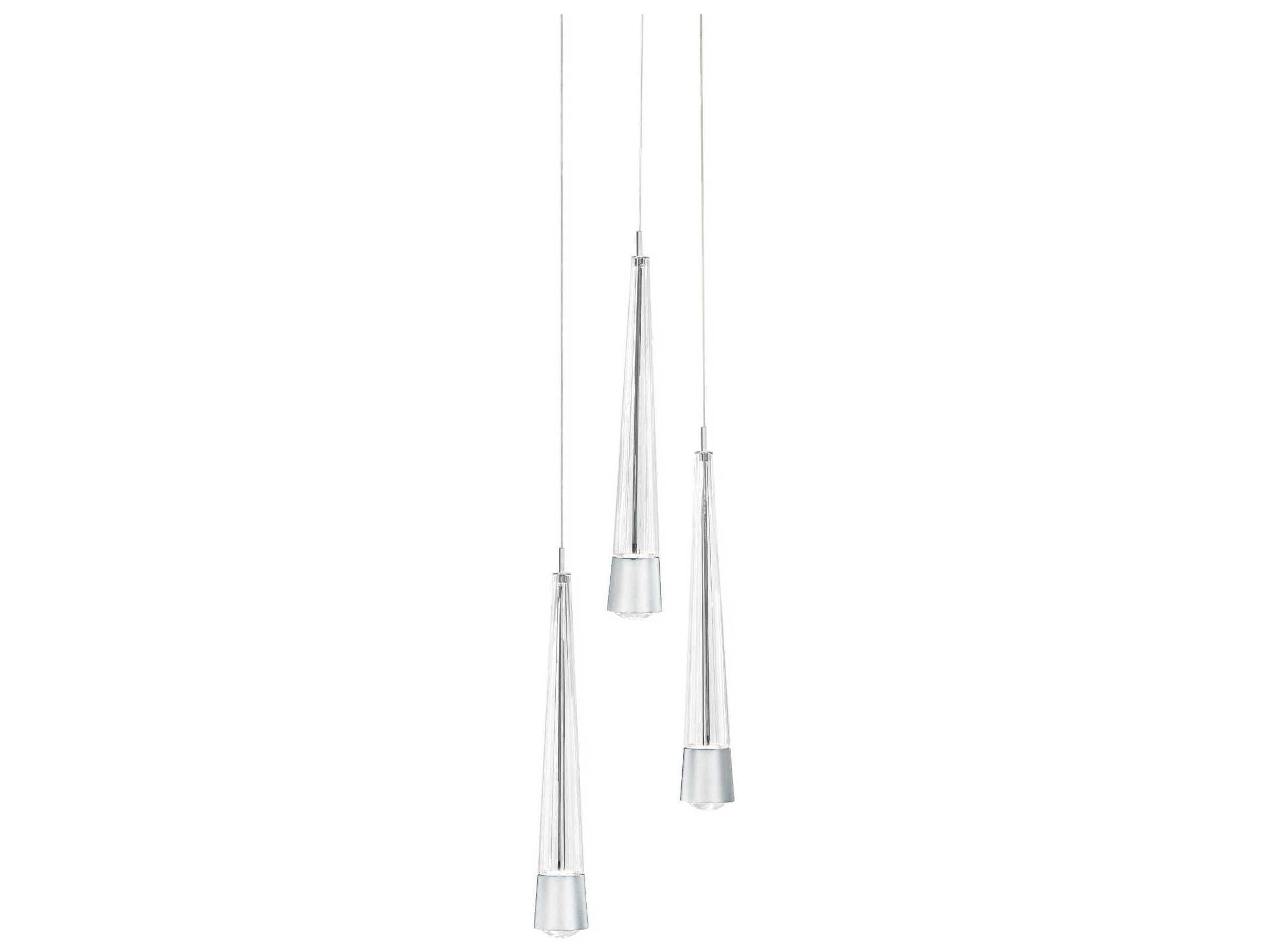 dweLED by WAC Lighting Quill 3-Light Chrome Linear Mini Pendant