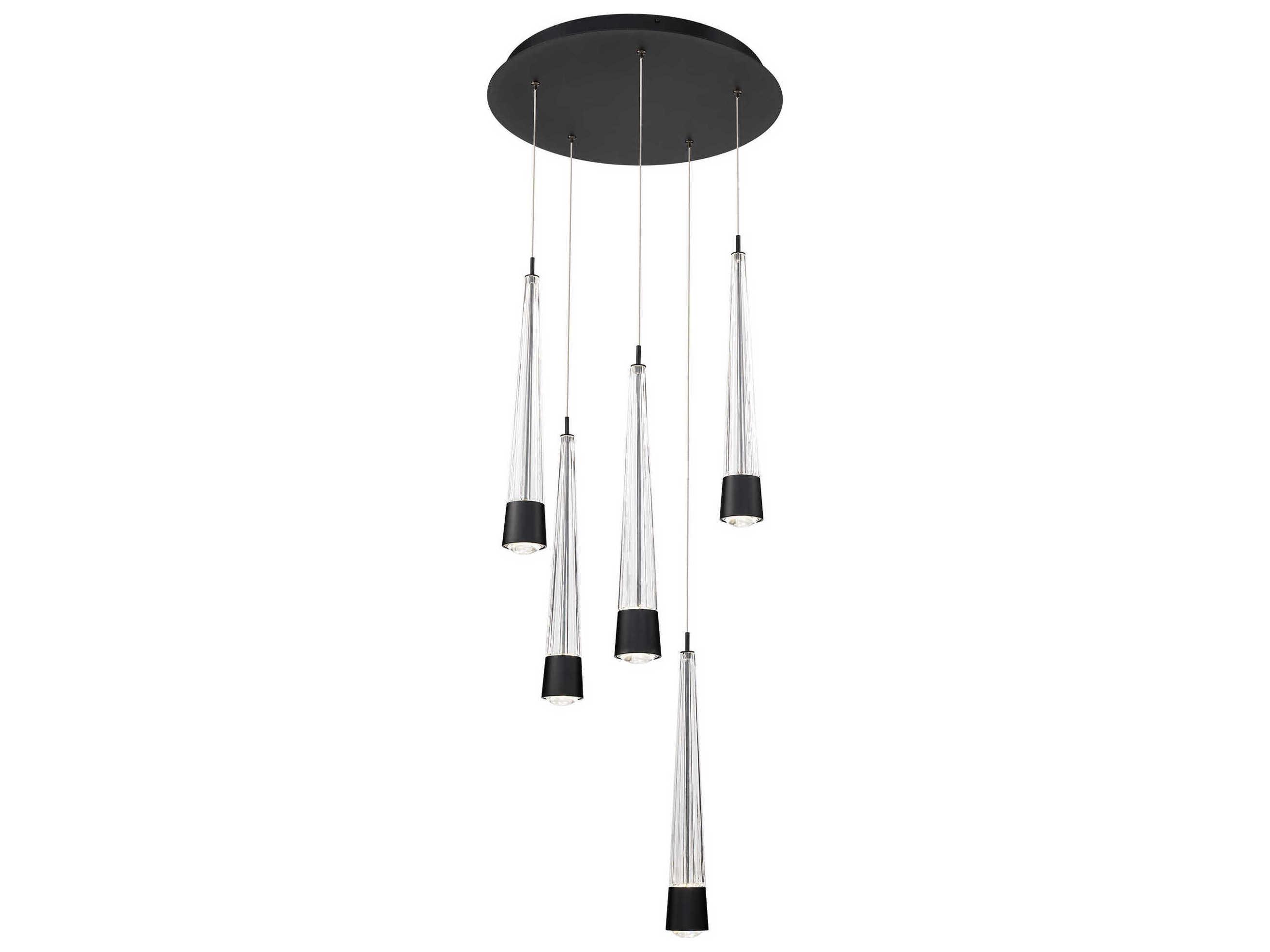 dweLED by WAC Lighting Quill 5-Light Black Linear Pendant