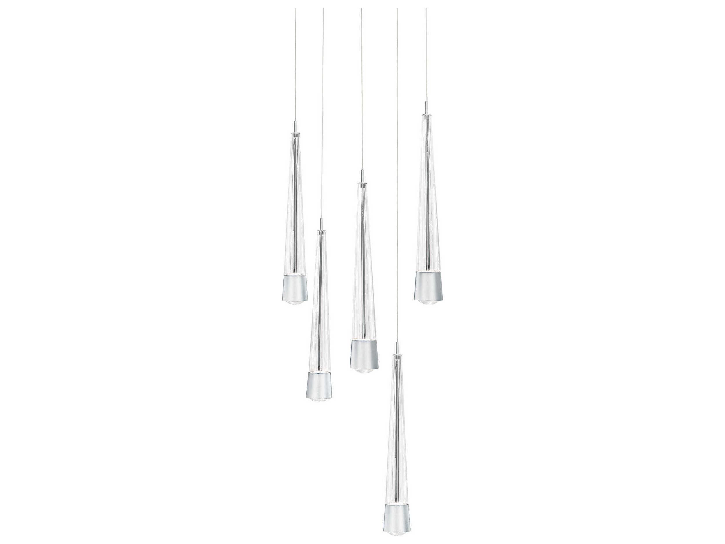 dweLED by WAC Lighting Quill 5-Light Chrome Linear Pendant