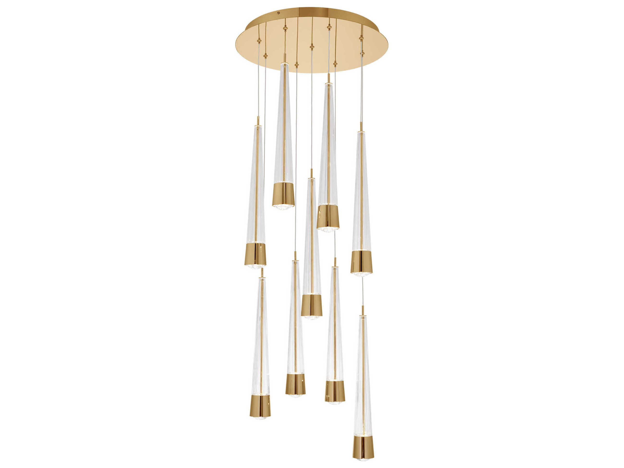 dweLED by WAC Lighting Quill 9-Light Aged Brass Linear Pendant