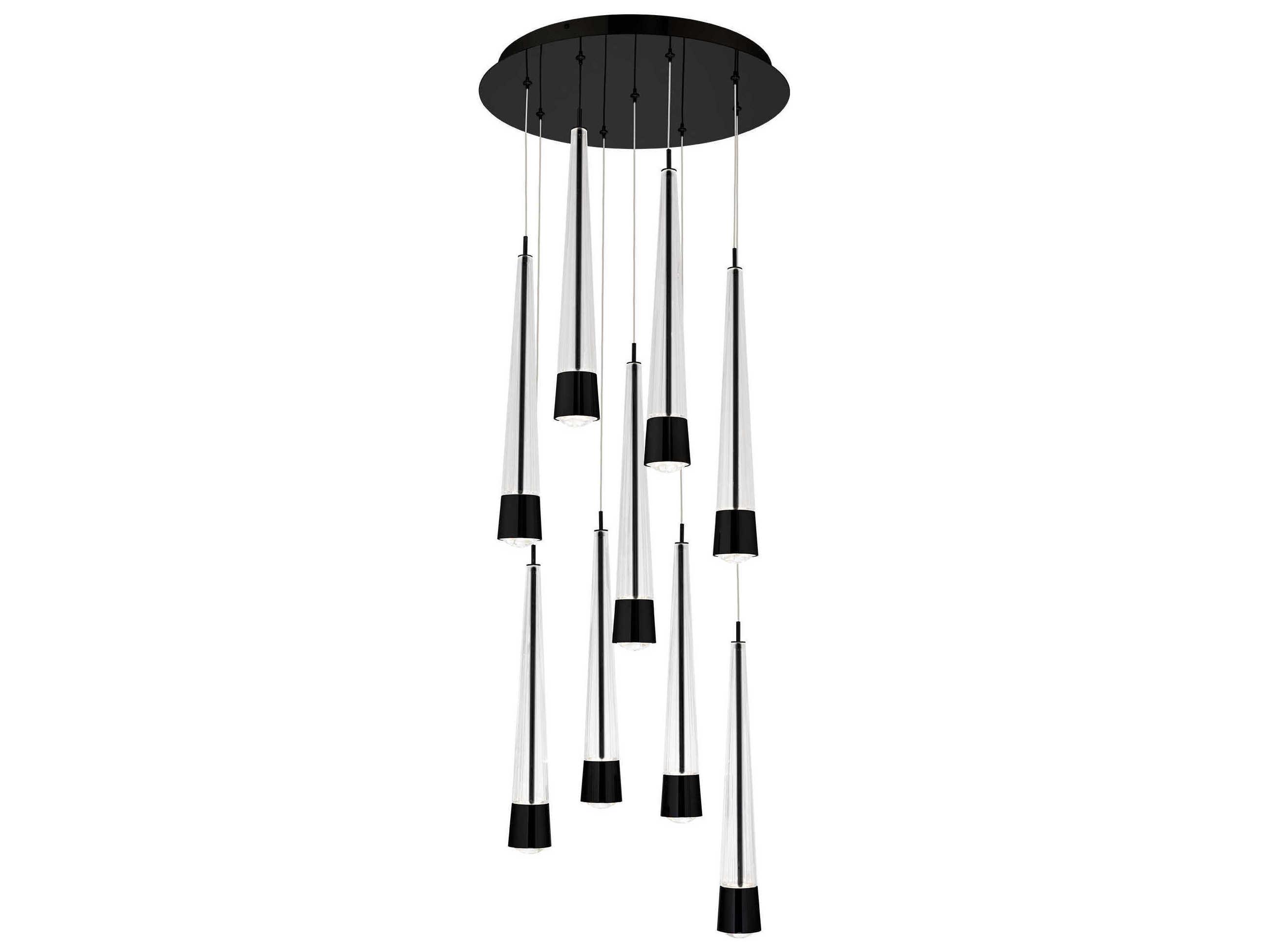 dweLED by WAC Lighting Quill 9-Light Black Linear Pendant