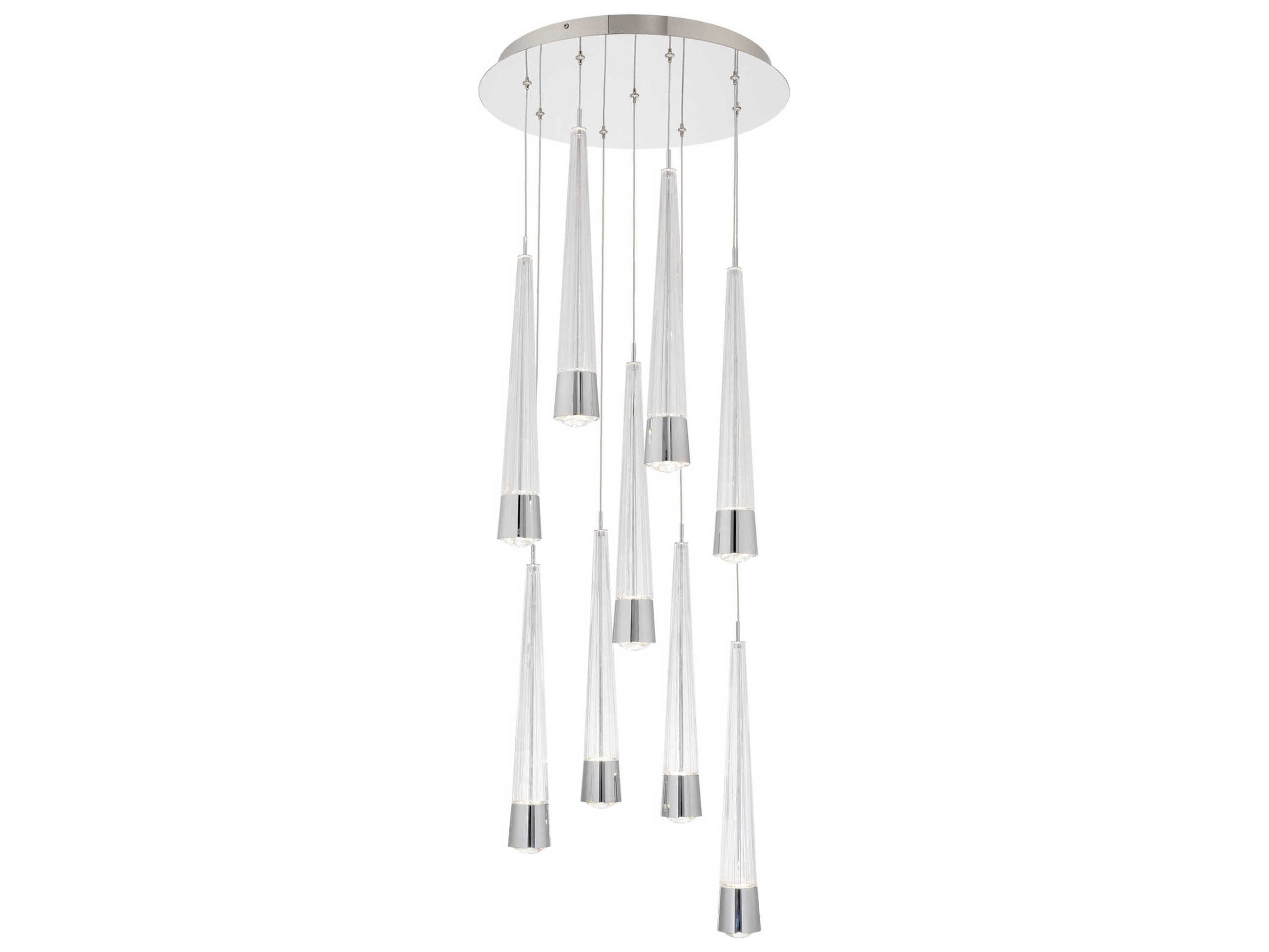 dweLED by WAC Lighting Quill 9-Light Chrome Linear Pendant