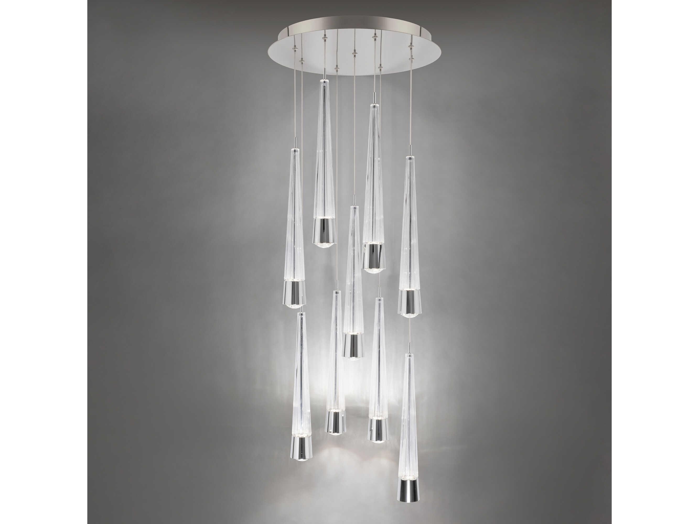 dweLED by WAC Lighting Quill 9-Light Chrome Linear Pendant