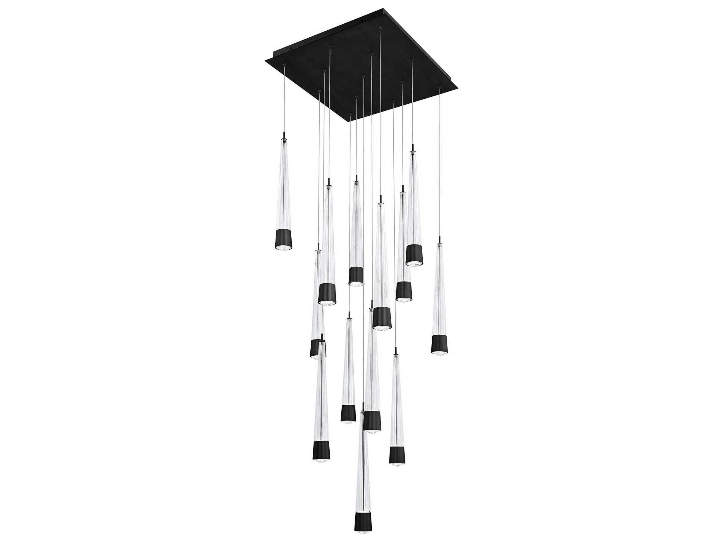dweLED by WAC Lighting Quill 13-Light Black Linear Pendant