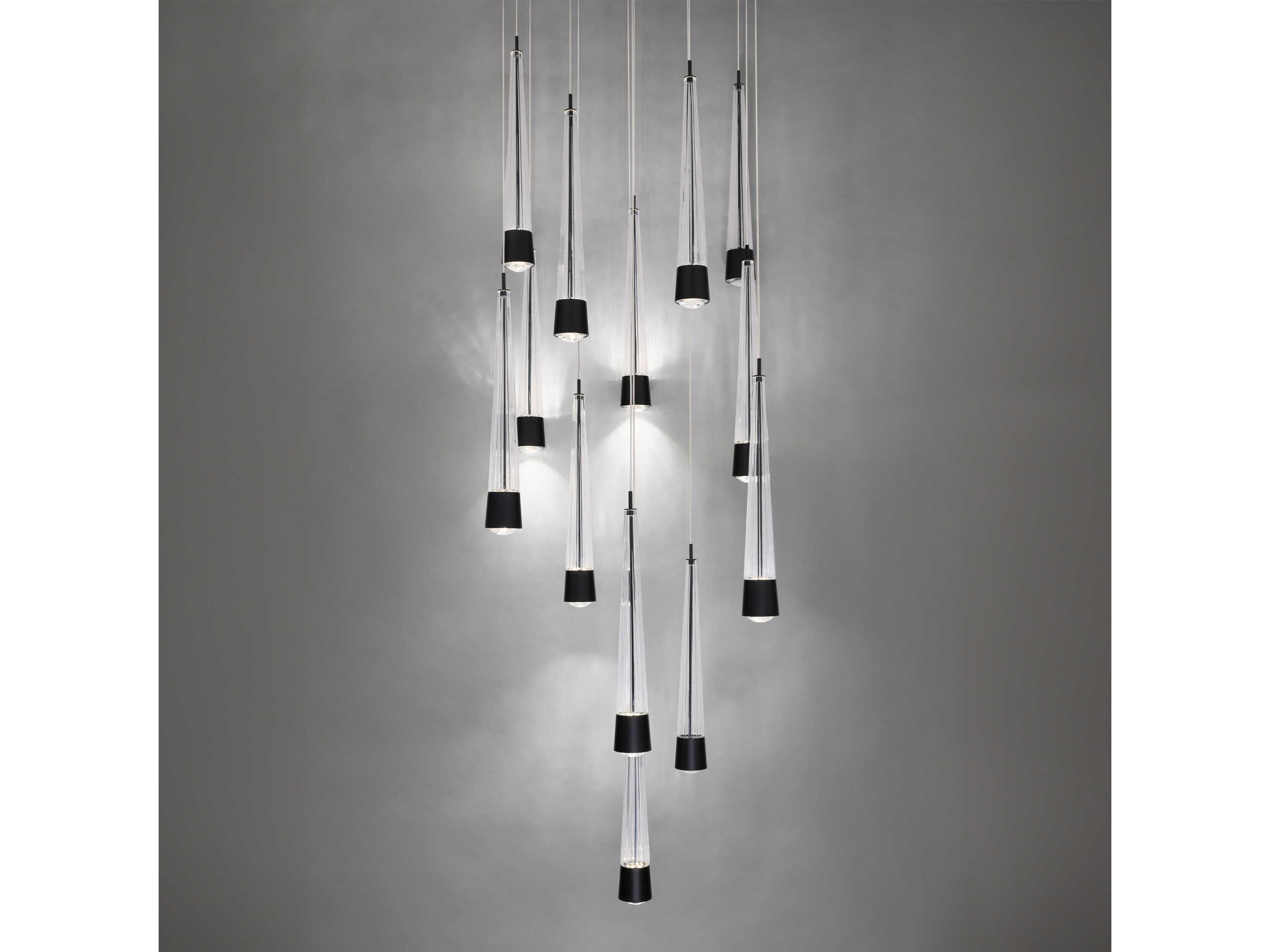 dweLED by WAC Lighting Quill 13-Light Black Linear Pendant
