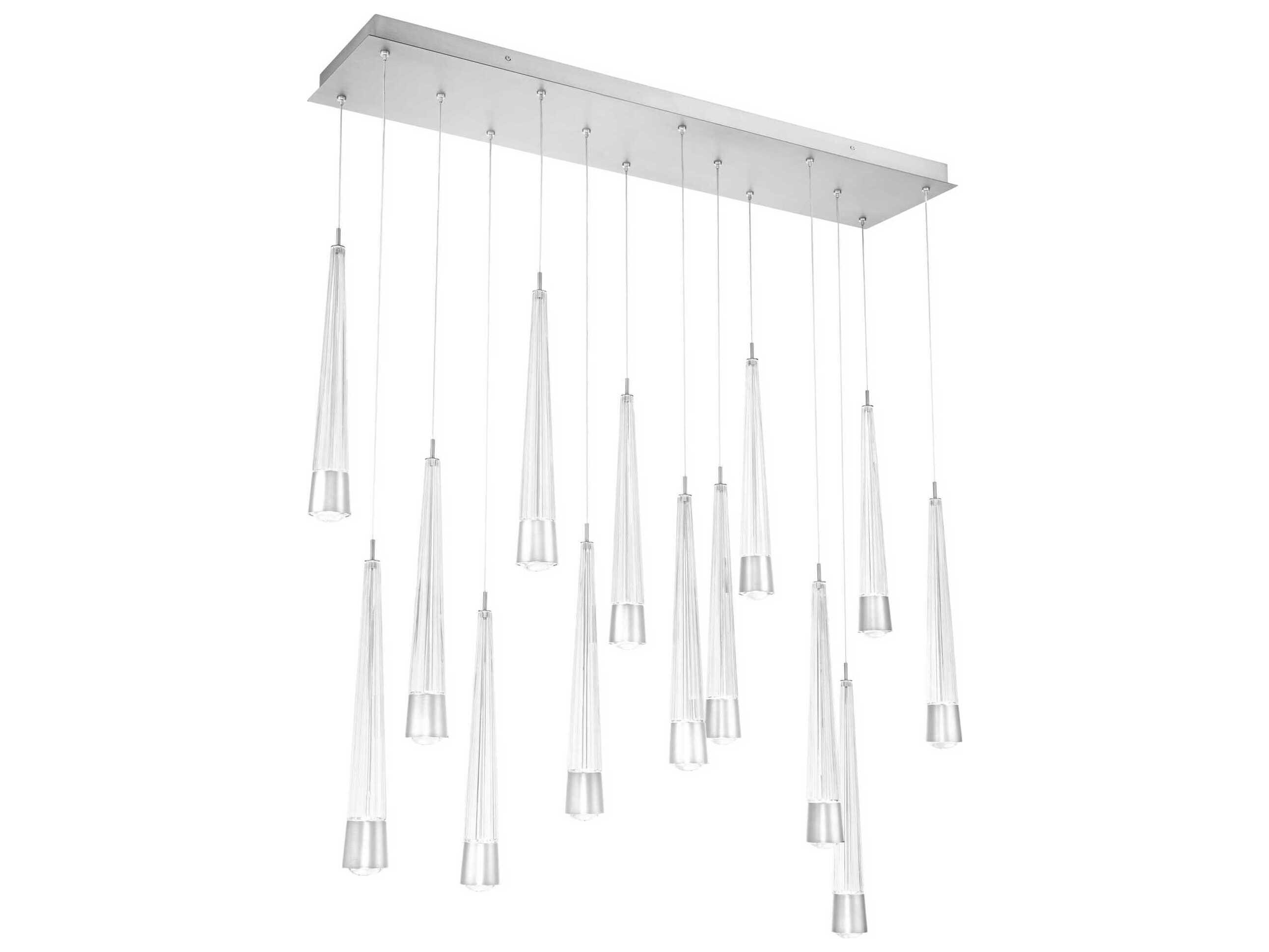 dweLED by WAC Lighting Quill 14-Light Chrome Linear Island Pendant