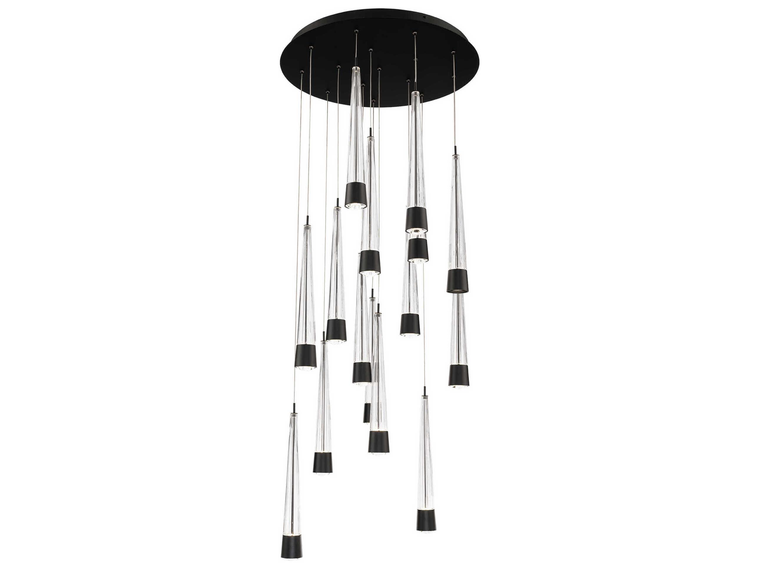 dweLED by WAC Lighting Quill 15-Light Black Linear Pendant