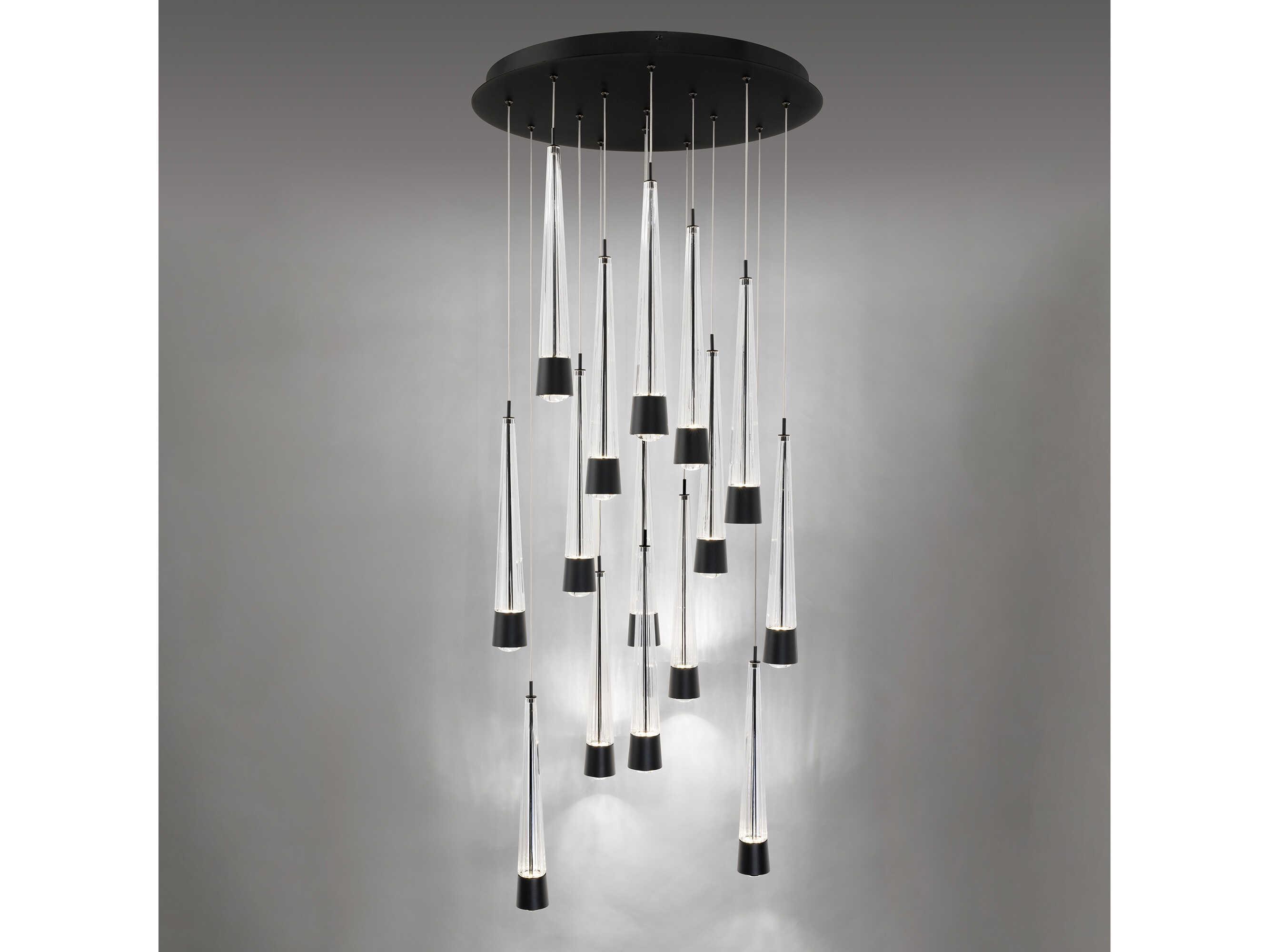 dweLED by WAC Lighting Quill 15-Light Black Linear Pendant