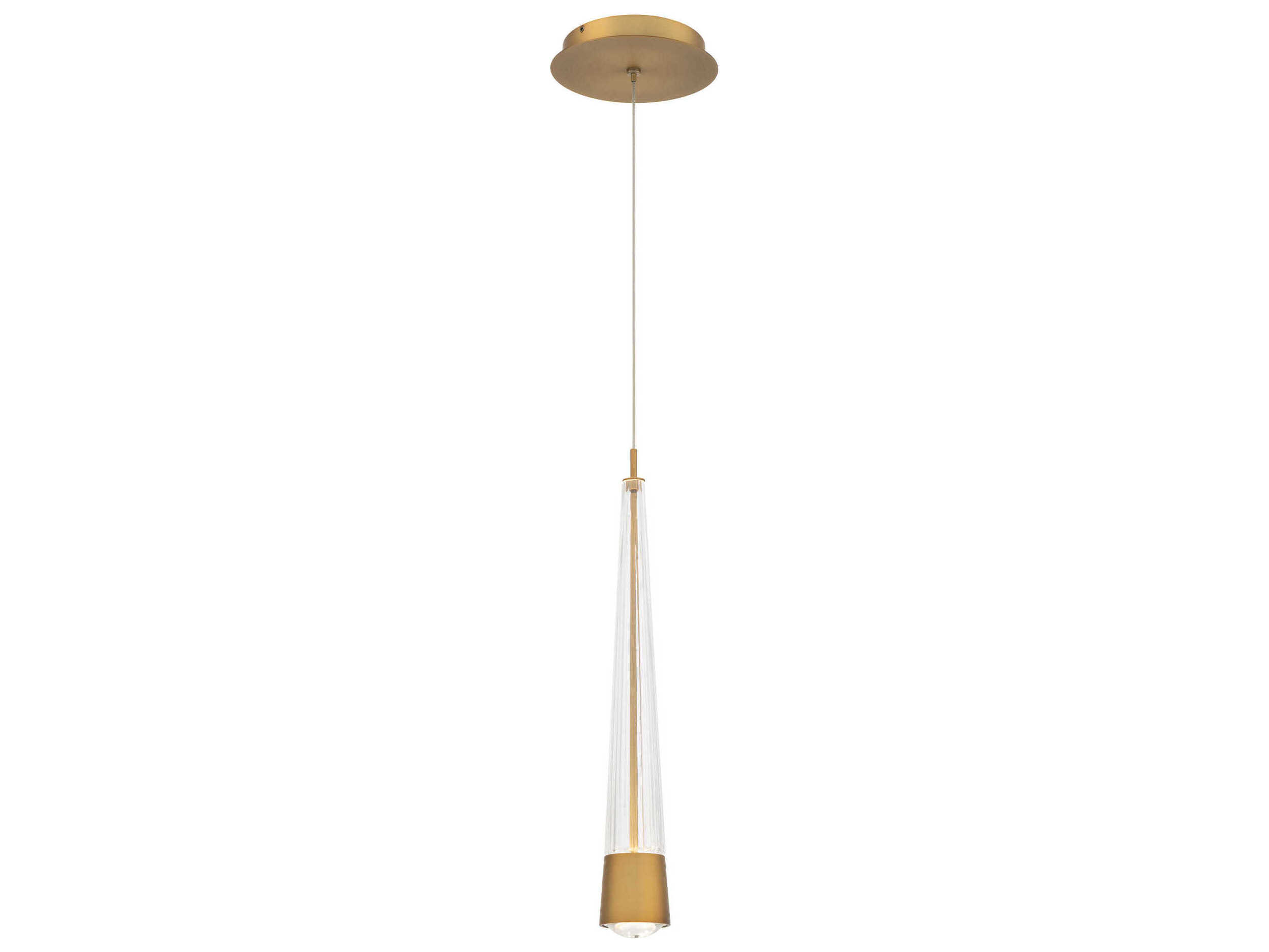 dweLED by WAC Lighting Quill 1-Light Aged Brass Mini Pendant