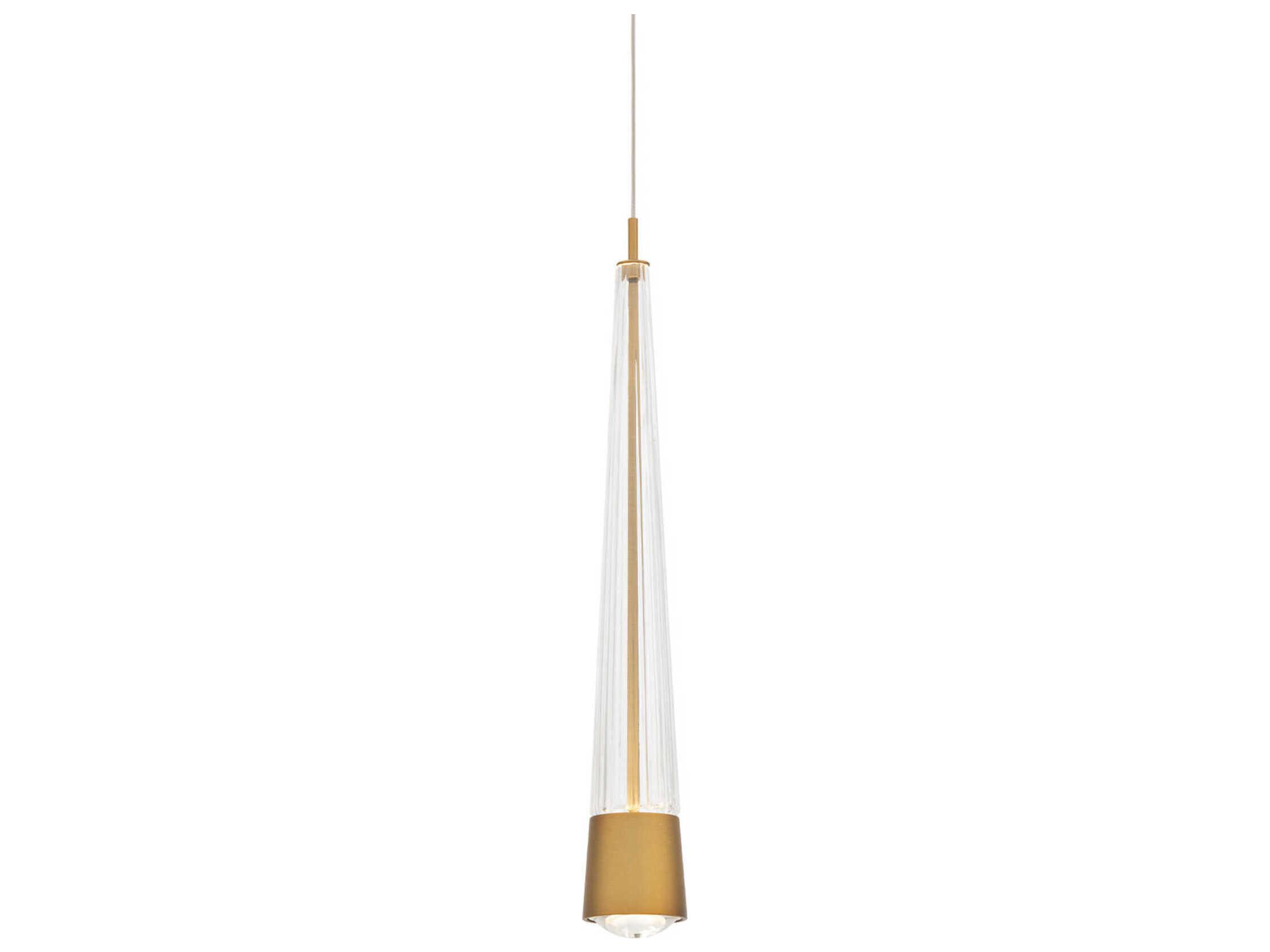 dweLED by WAC Lighting Quill 1-Light Aged Brass Mini Pendant