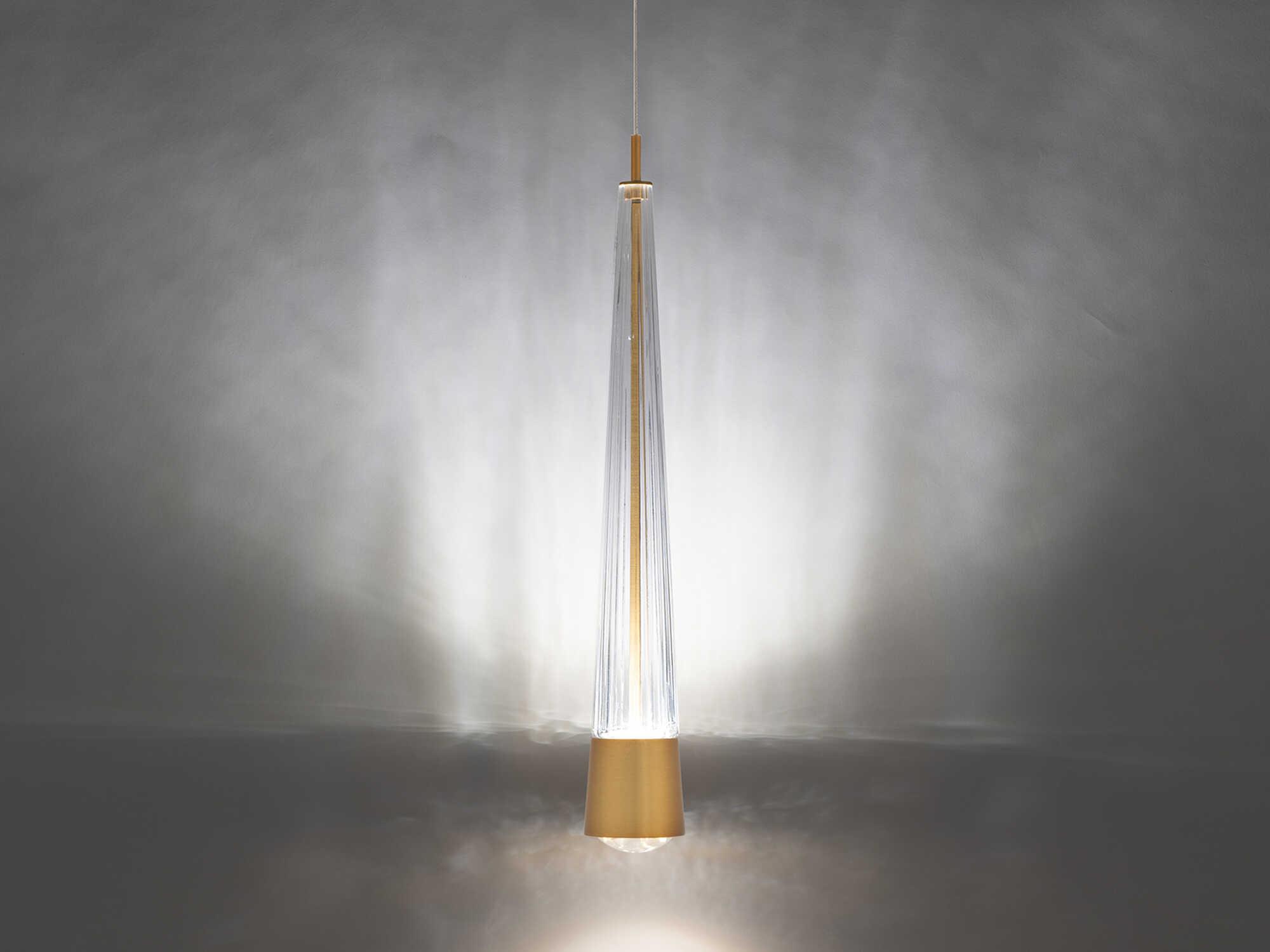 dweLED by WAC Lighting Quill 1-Light Aged Brass Mini Pendant