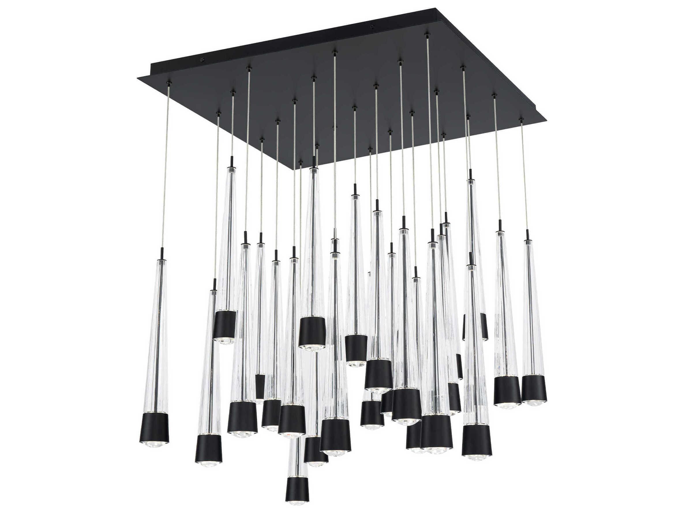 dweLED by WAC Lighting Quill 25-Light Black Linear Pendant