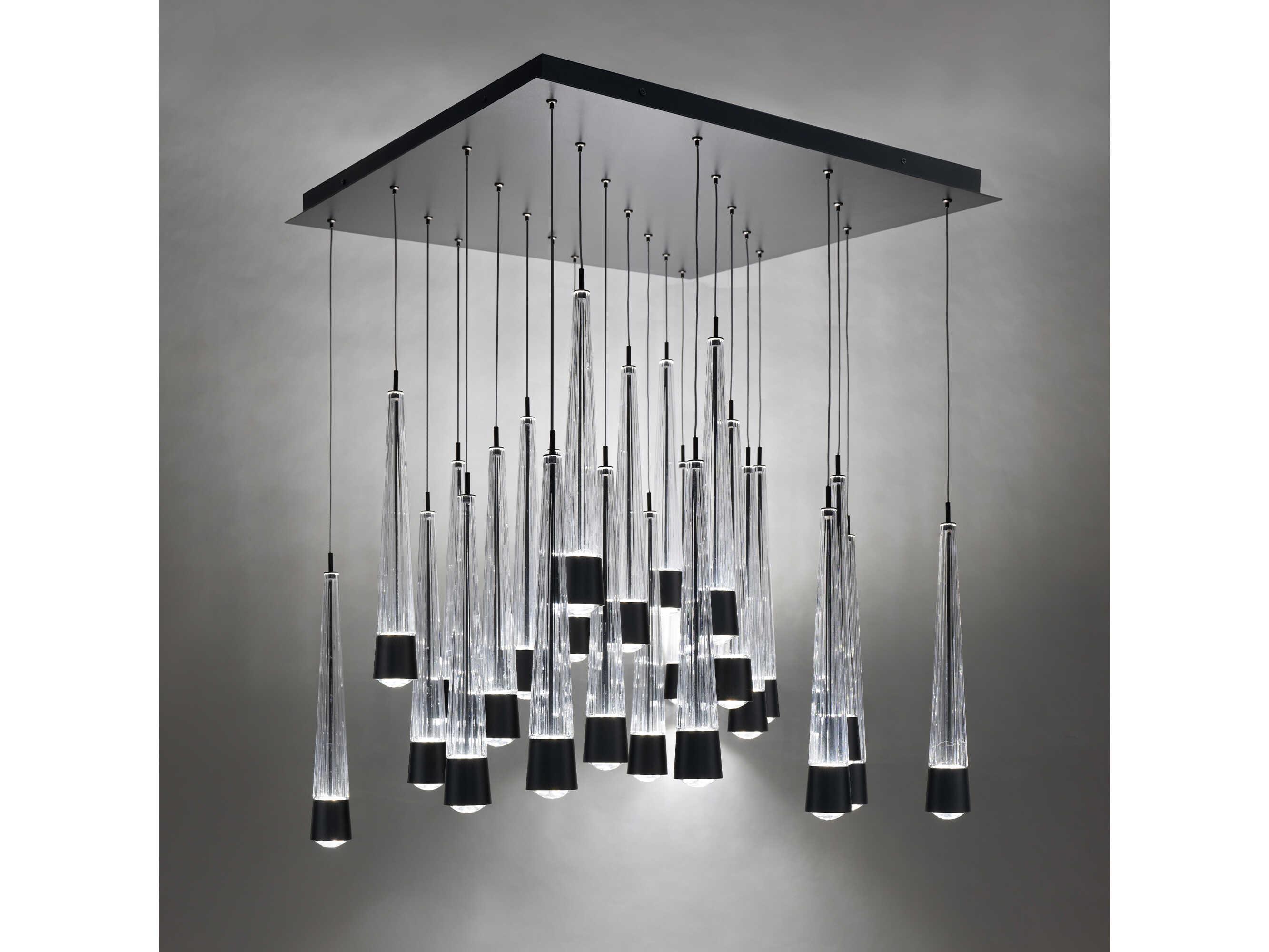 dweLED by WAC Lighting Quill 25-Light Black Linear Pendant