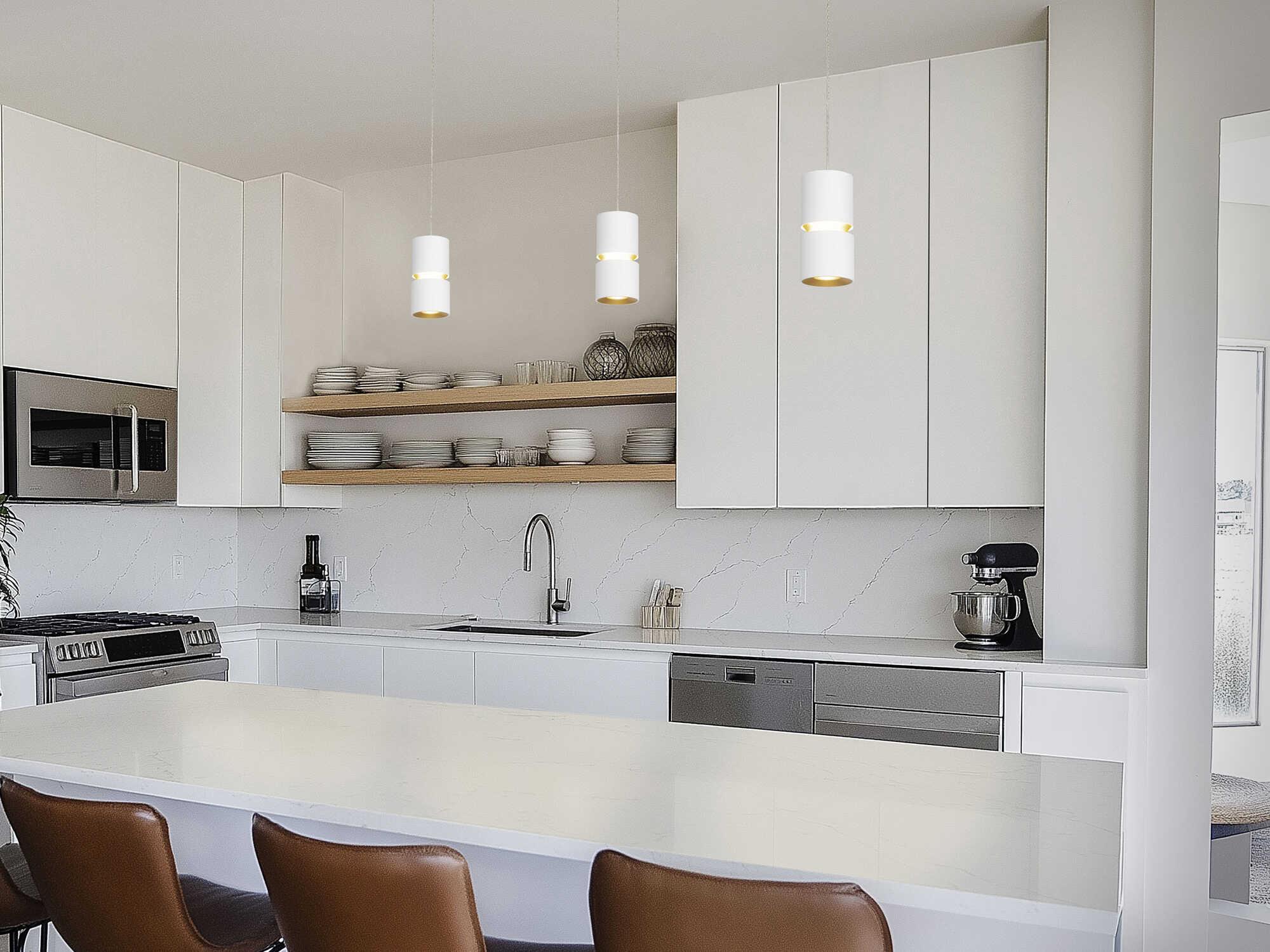 dweLED by WAC Lighting Pedistal 1-Light White Linear Mini Pendant