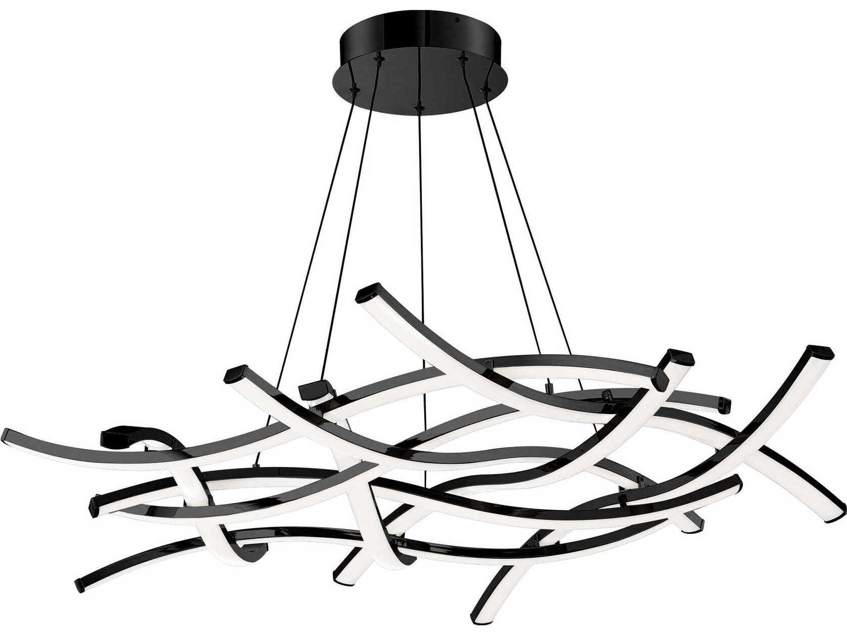 dweLED by WAC Lighting Divergence 9-Light Black LED Chandelier