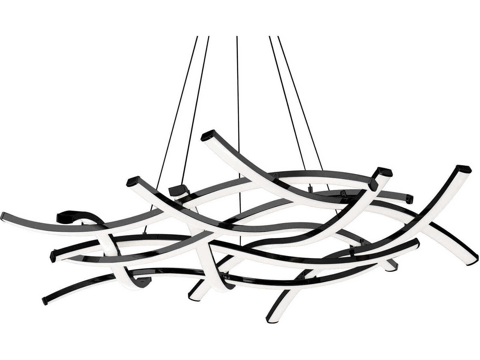 dweLED by WAC Lighting Divergence 9-Light Black LED Chandelier