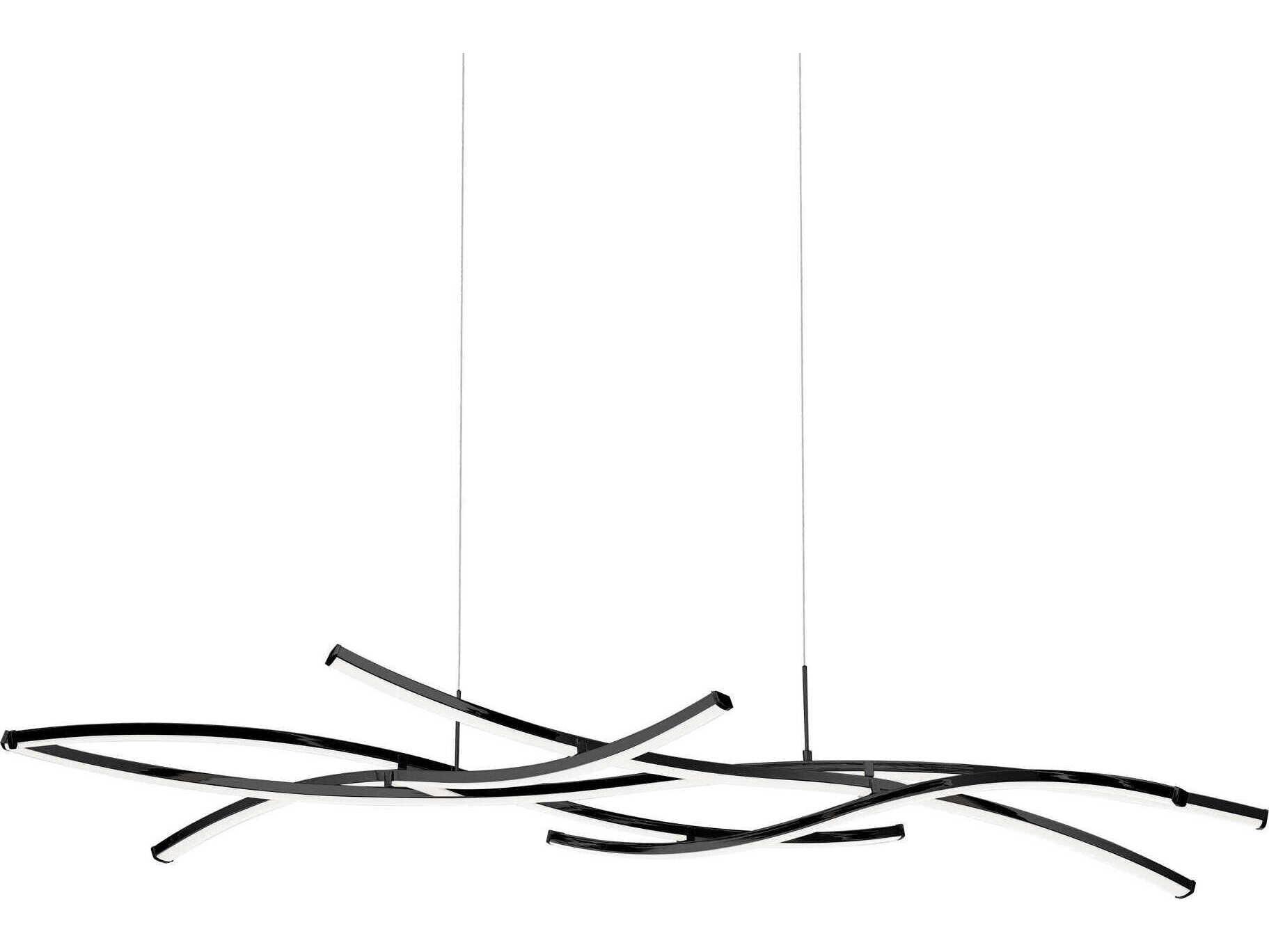 dweLED by WAC Lighting Divergence 9-Light Black LED Island Pendant