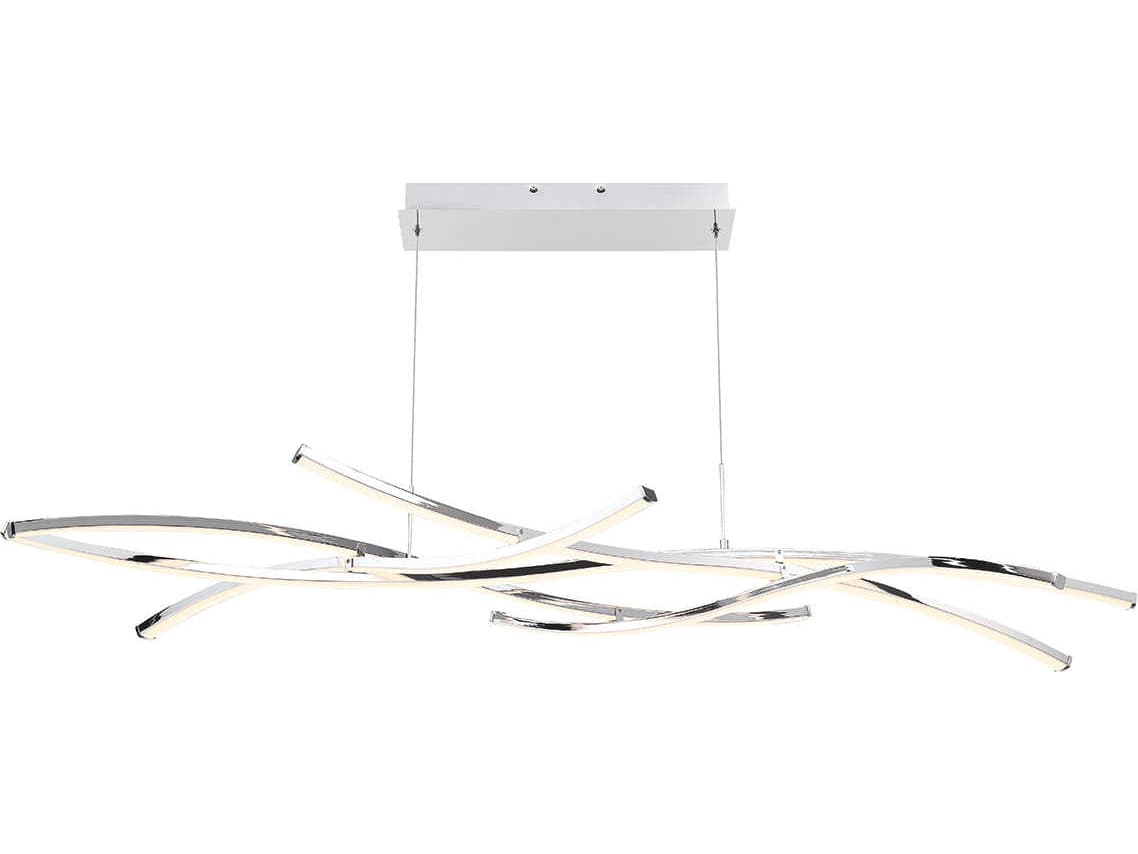 dweLED by WAC Lighting Divergence 9-Light Chrome LED Island Pendant