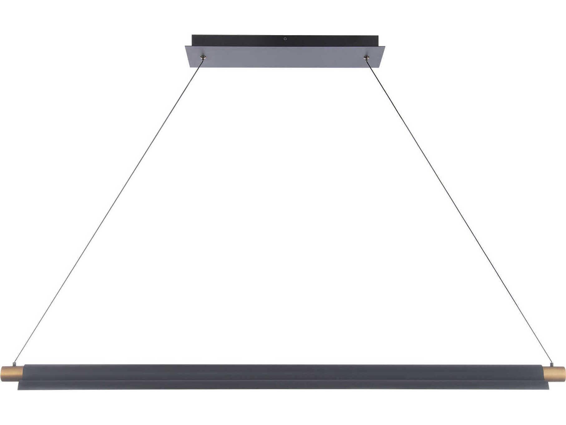 dweLED by WAC Lighting Pavilion 1-Light Black Aged Brass LED Linear Island Pendant