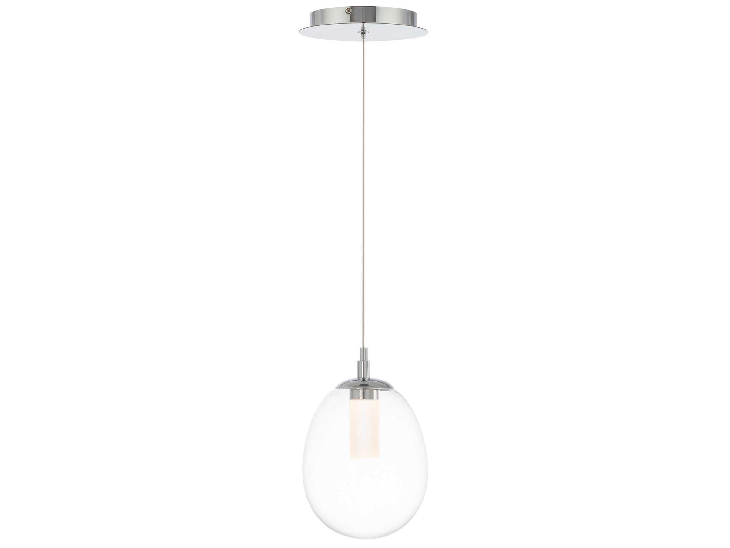dweLED by WAC Lighting Bolla 1-Light Chrome Glass LED Cylinder Mini Pendant