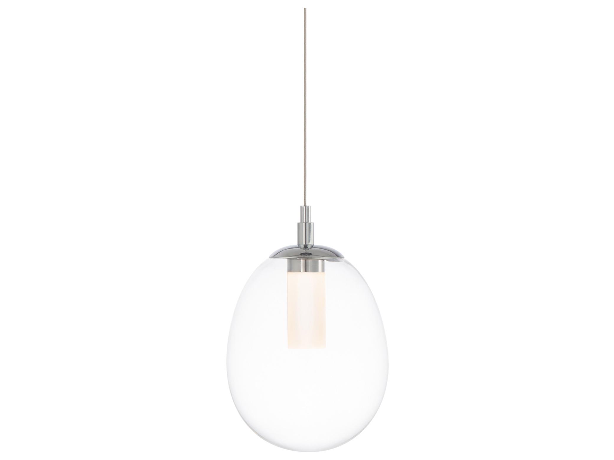 dweLED by WAC Lighting Bolla 1-Light Chrome Glass LED Cylinder Mini Pendant