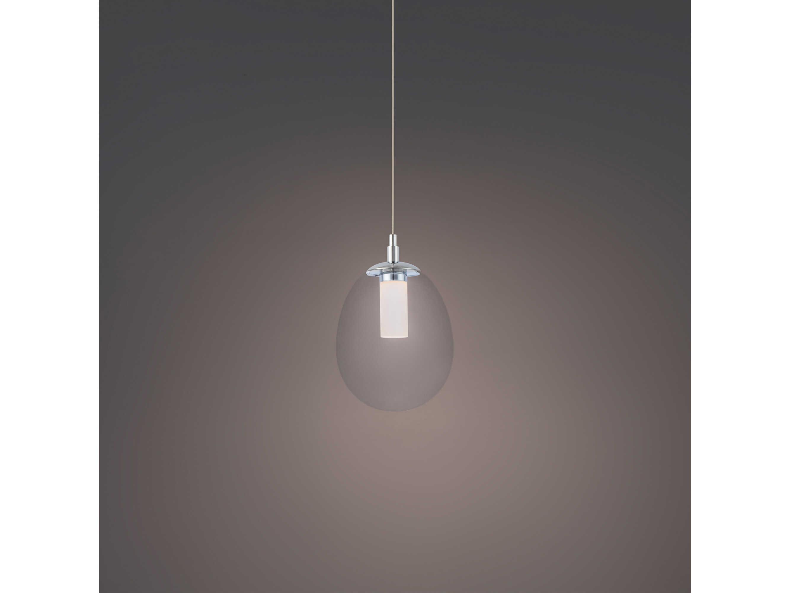 dweLED by WAC Lighting Bolla 1-Light Chrome Glass LED Cylinder Mini Pendant