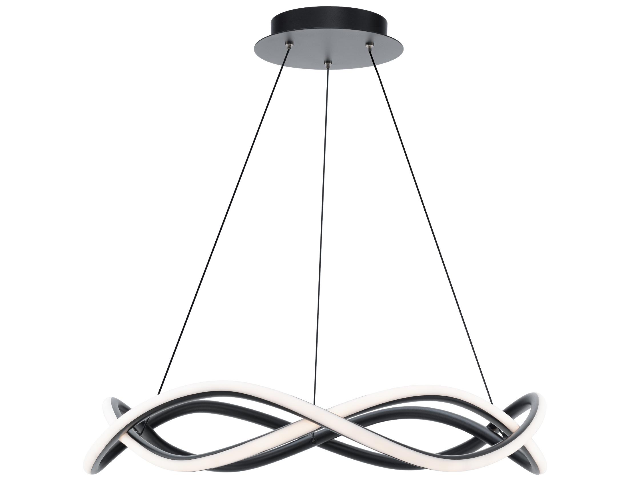 dweLED by WAC Lighting Swerve 2-Light Black Geometric Pendant