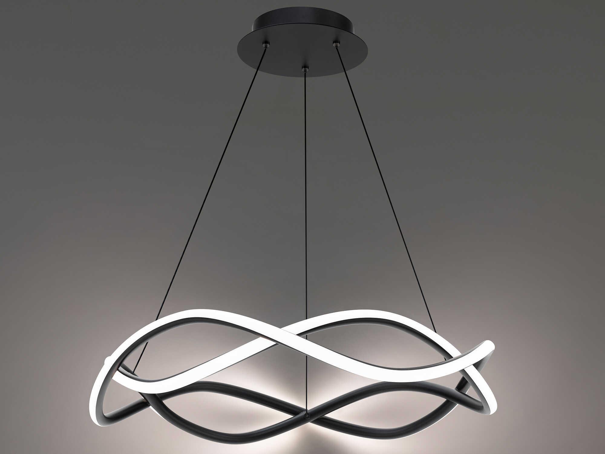 dweLED by WAC Lighting Swerve 2-Light Black Geometric Pendant