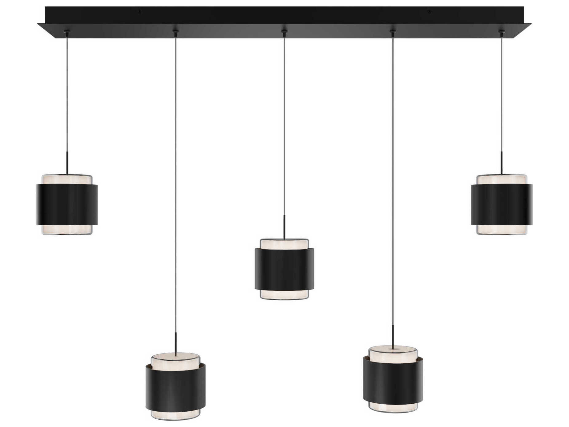 dweLED by WAC Lighting Banded 5-Light Black Island Pendant