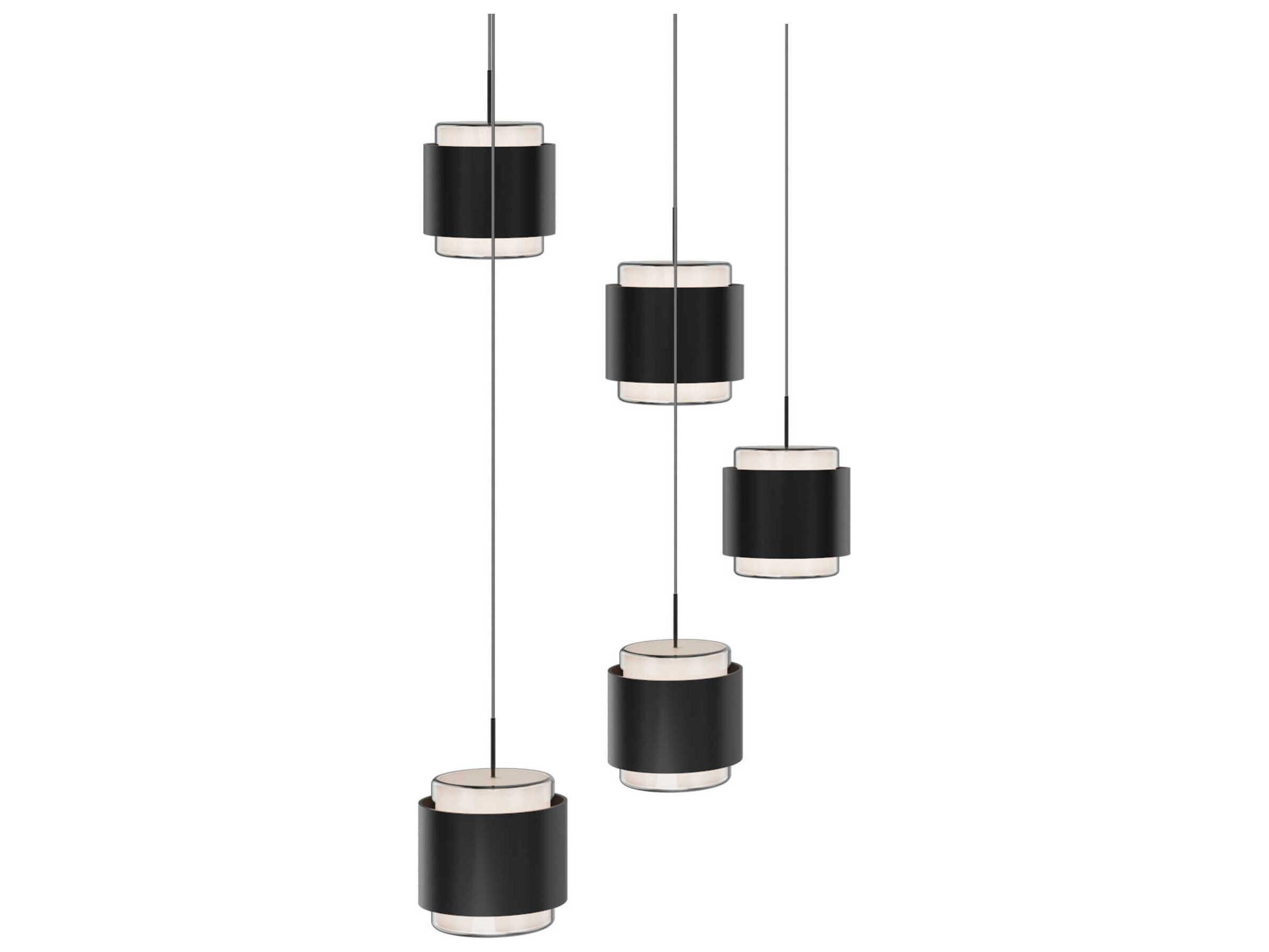 dweLED by WAC Lighting Banded 5-Light Black Pendant