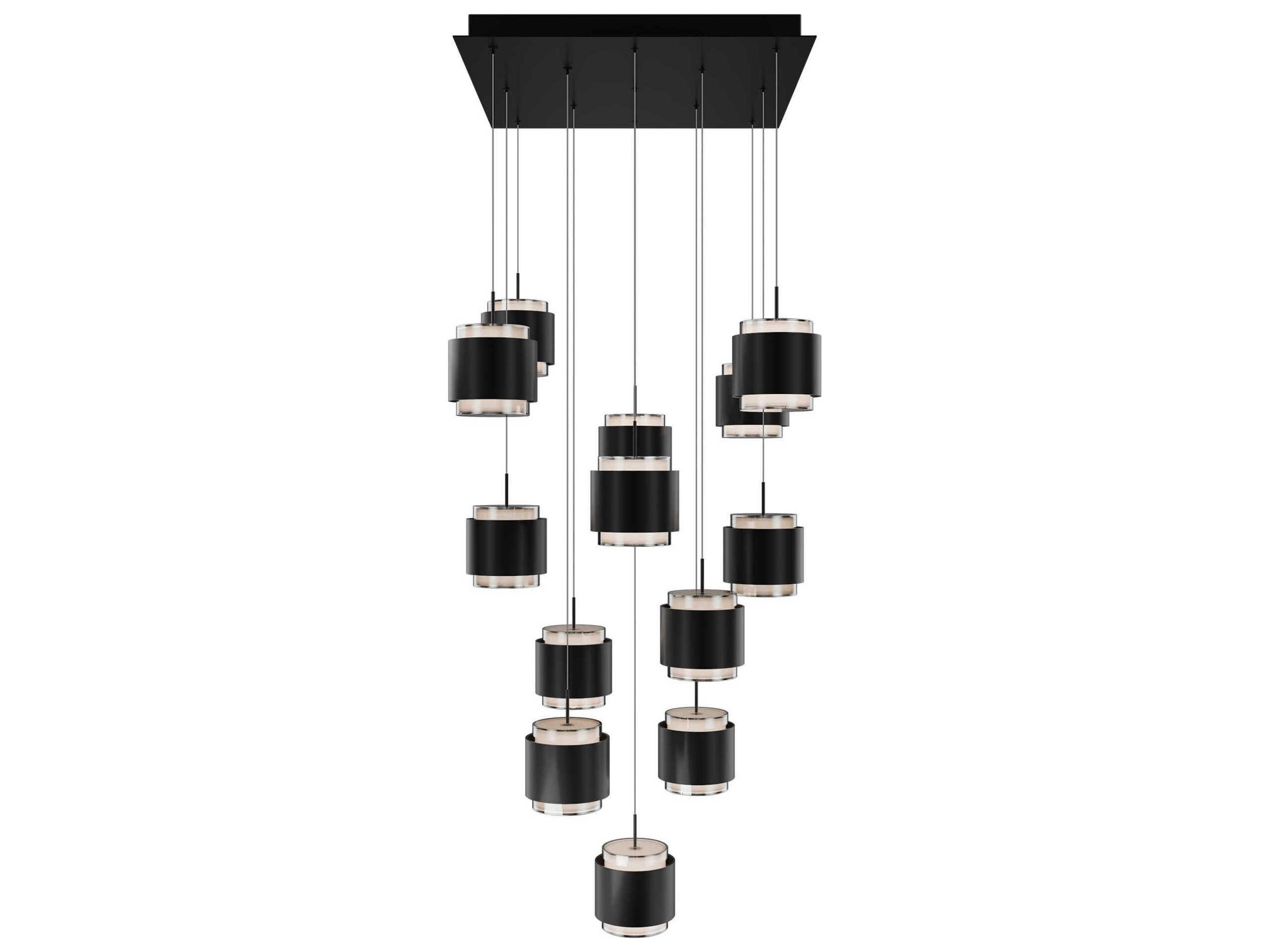 dweLED by WAC Lighting Banded 13-Light Black Pendant
