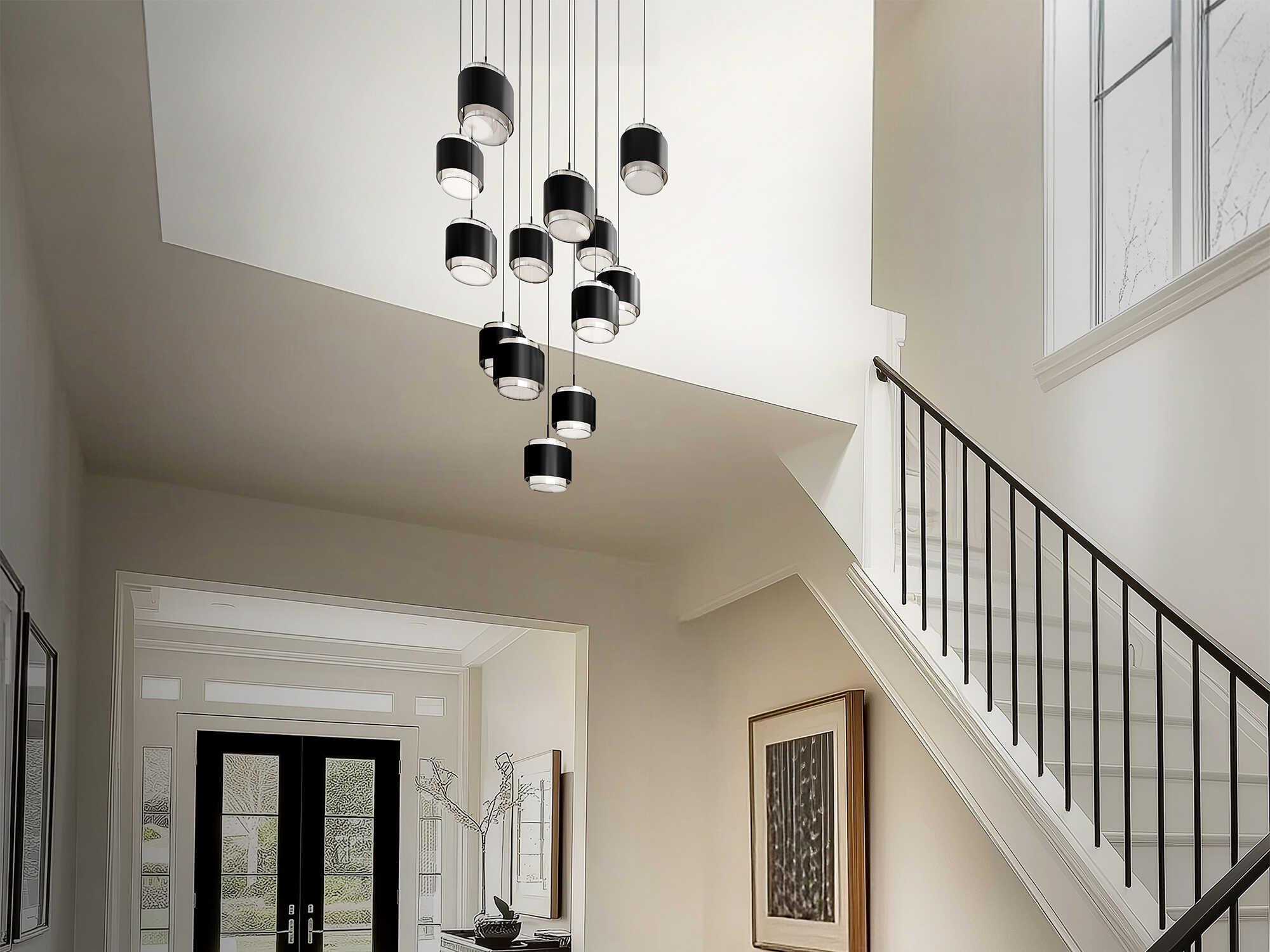 dweLED by WAC Lighting Banded 13-Light Black Pendant