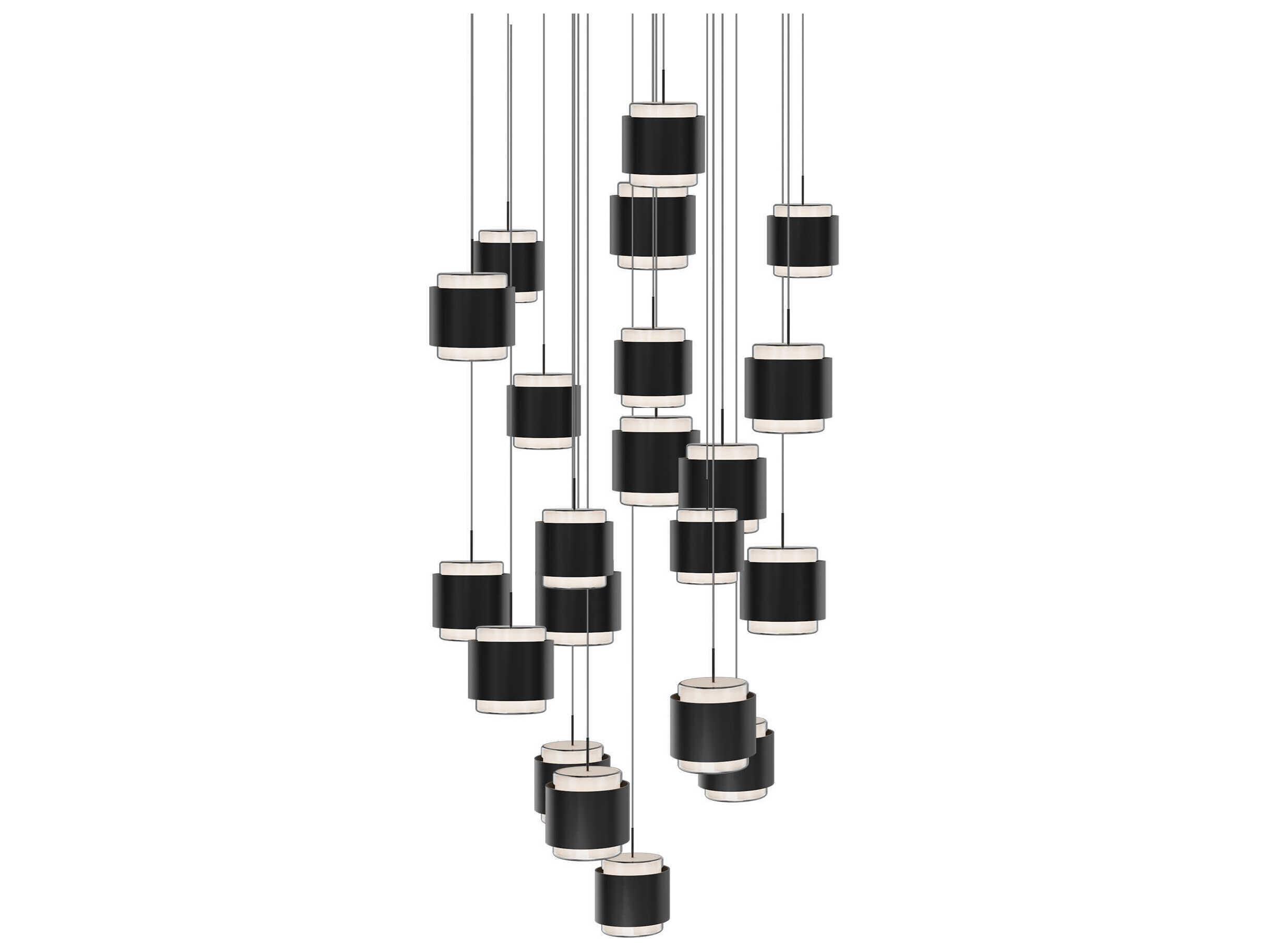 dweLED by WAC Lighting Banded 21-Light Black Pendant